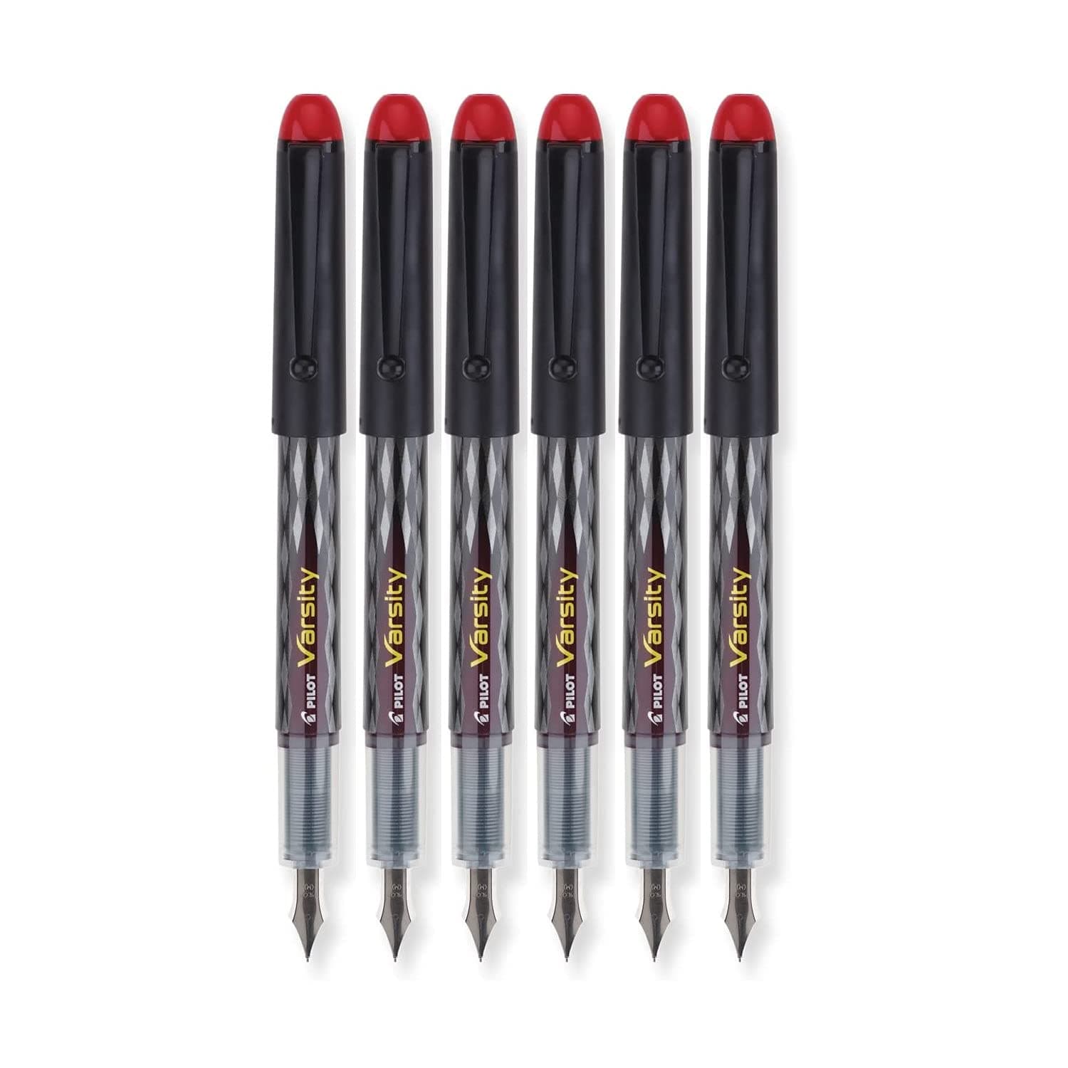 Pilot Varsity Disposable Fountain Pens, Red Ink, 6-PACK (90065)