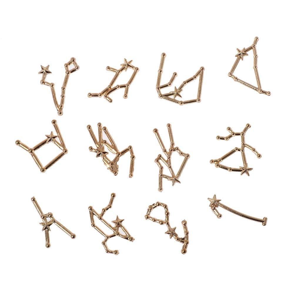 Oyrcvweuy Oycy 12 Constellation Resin Metal Material Epoxy Mold Open Bezel Charm Jewelry Making