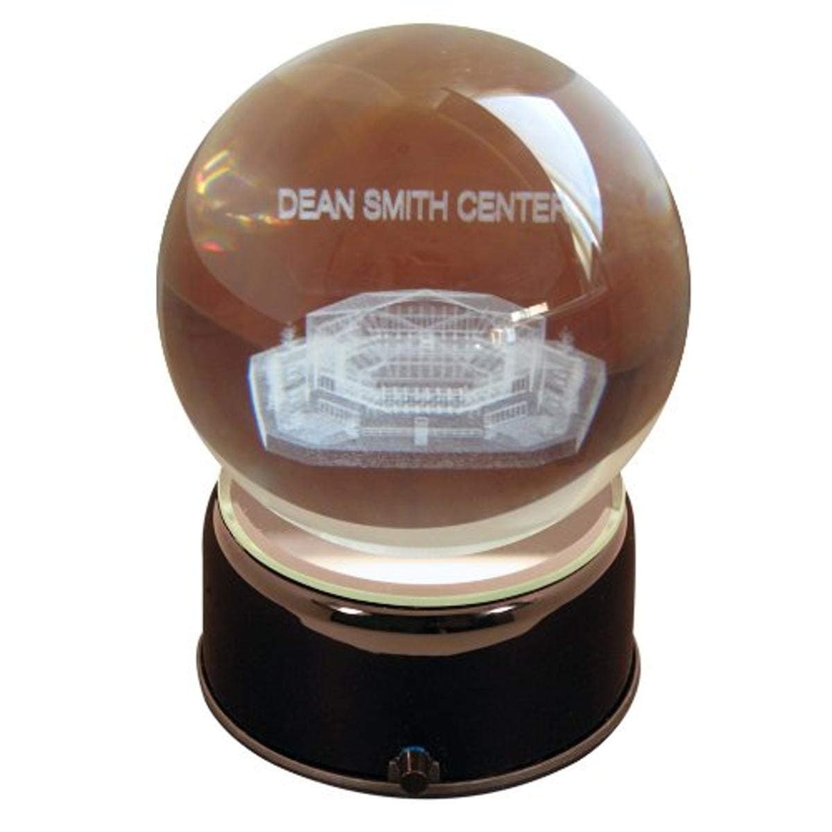 NCAA North Carolina Tarheels Dean Smith Arena Etched Lit Musical Turning Crystal Ball