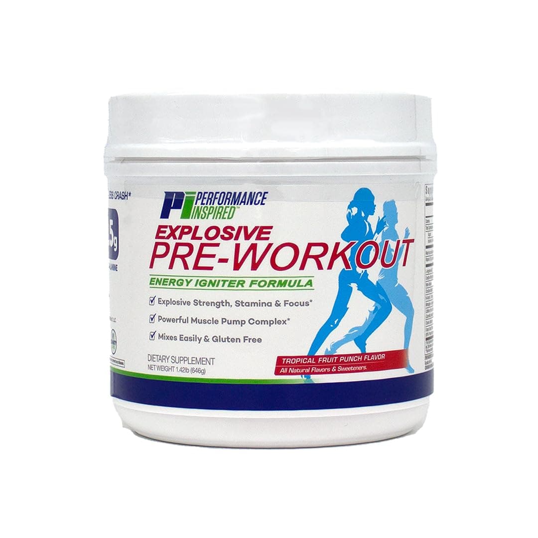 Nutrition Pre-Workout Powder - Contains Citrulline - Nitrosigine - Green Tea - All Natural - 1.49 lb - Tropical Fruit Punch