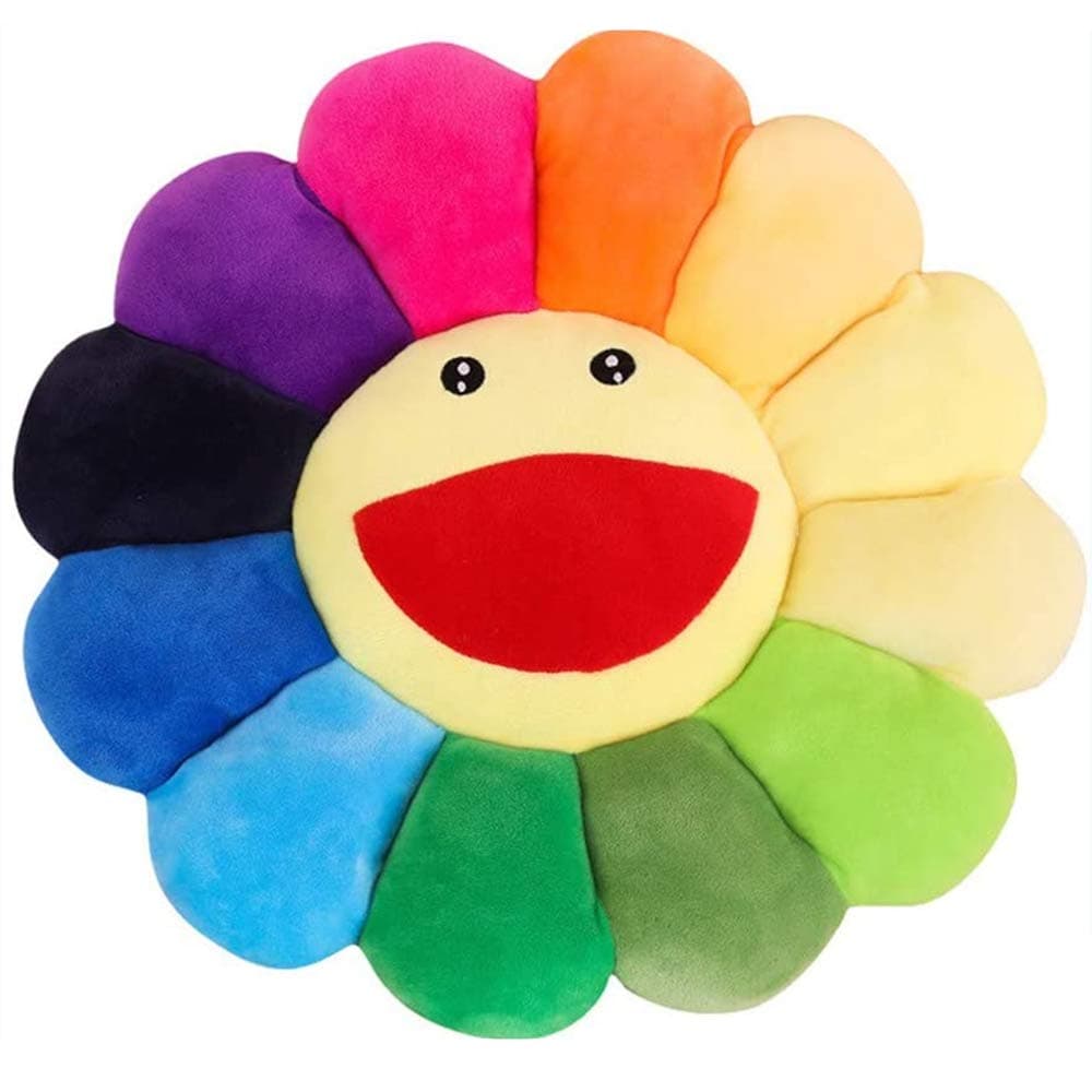 TEFU Flower Plush Pillow, Sunflower Pillow Soft & Comfortable Sunflower Cushion Colorful Sun Flower Plush Toy Home Bedroom Shop Restaurant Decor (Colorful,16.5in/42cm)