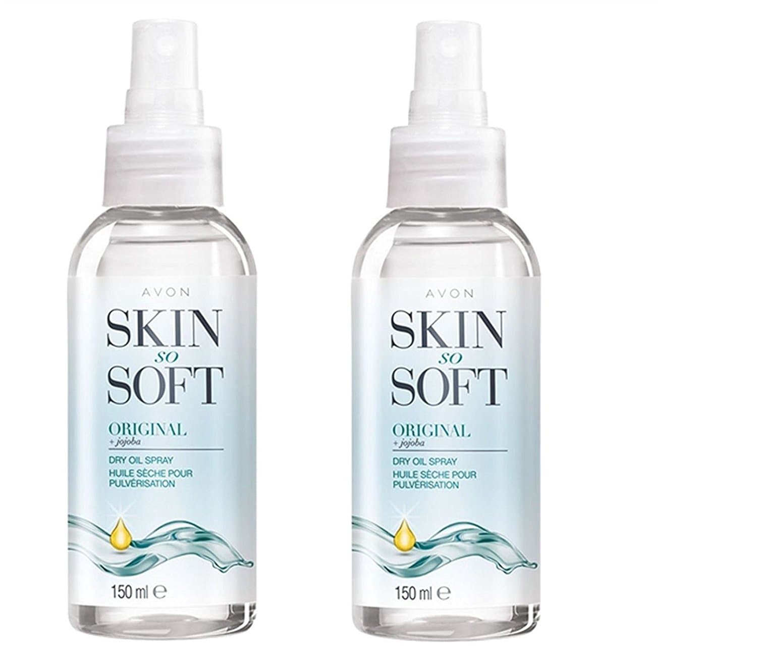 Avon Skin So Soft Original Dry Oil Body Spray with Jojoba 150 ml - Pack of 2