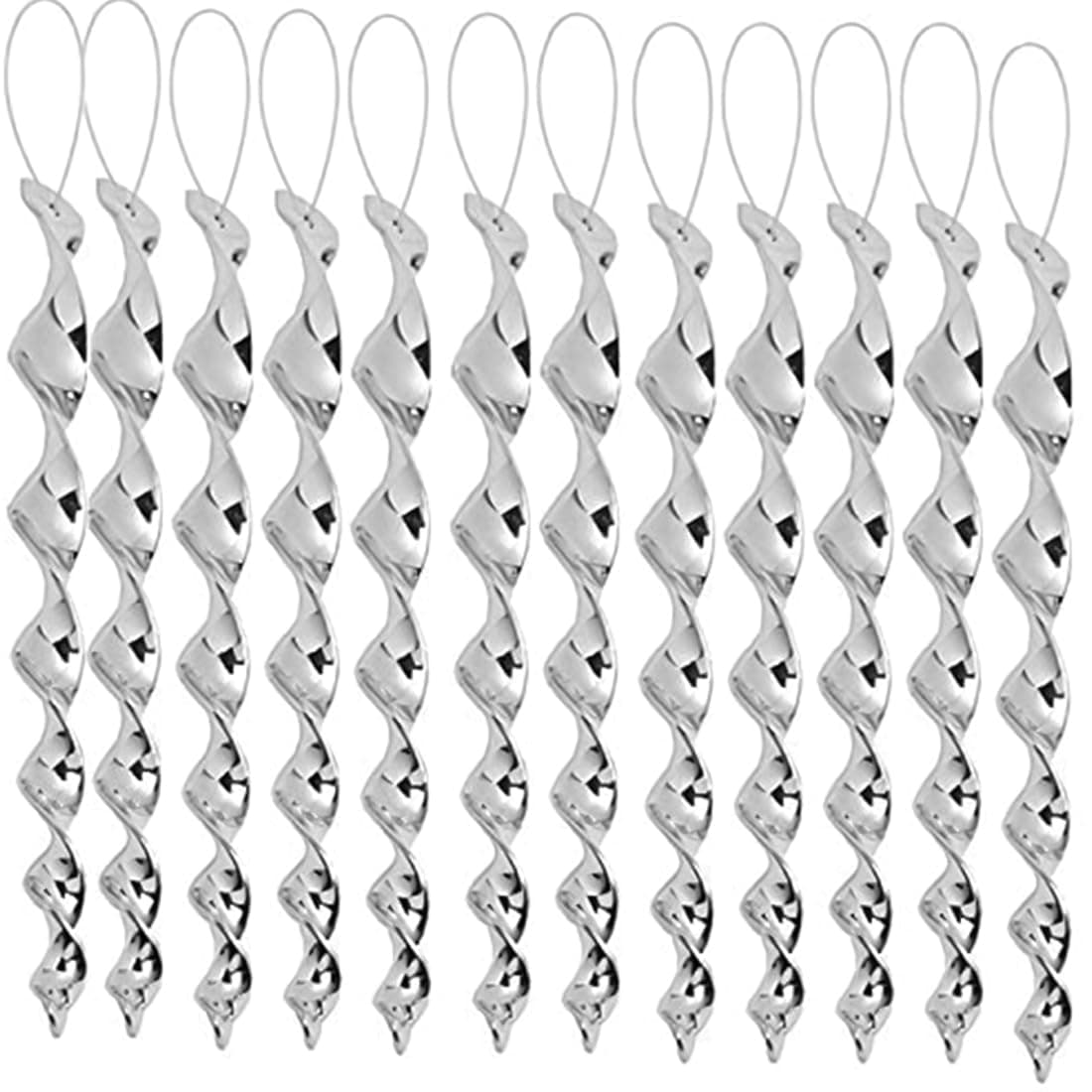 JUNIQUTE Bird Wind Twisting Scare Rods Reflective Ornamental Spiral Device (12") (Set of 12)