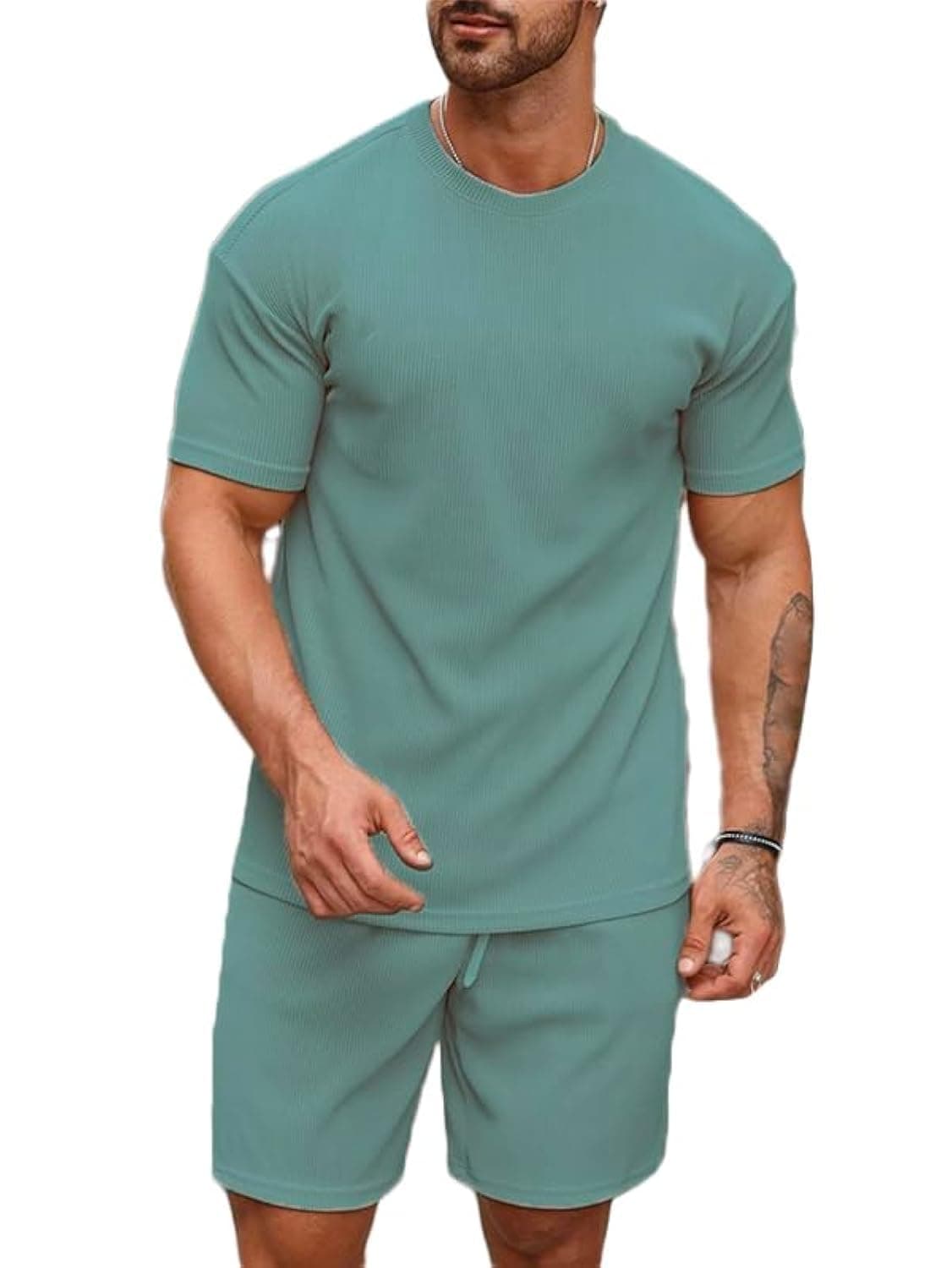 Men's Premium Cotton Blend Pyjama Set || Stylish Round Neck T-Shirt and Shorts || Casual Night Suit Wear Set for Man