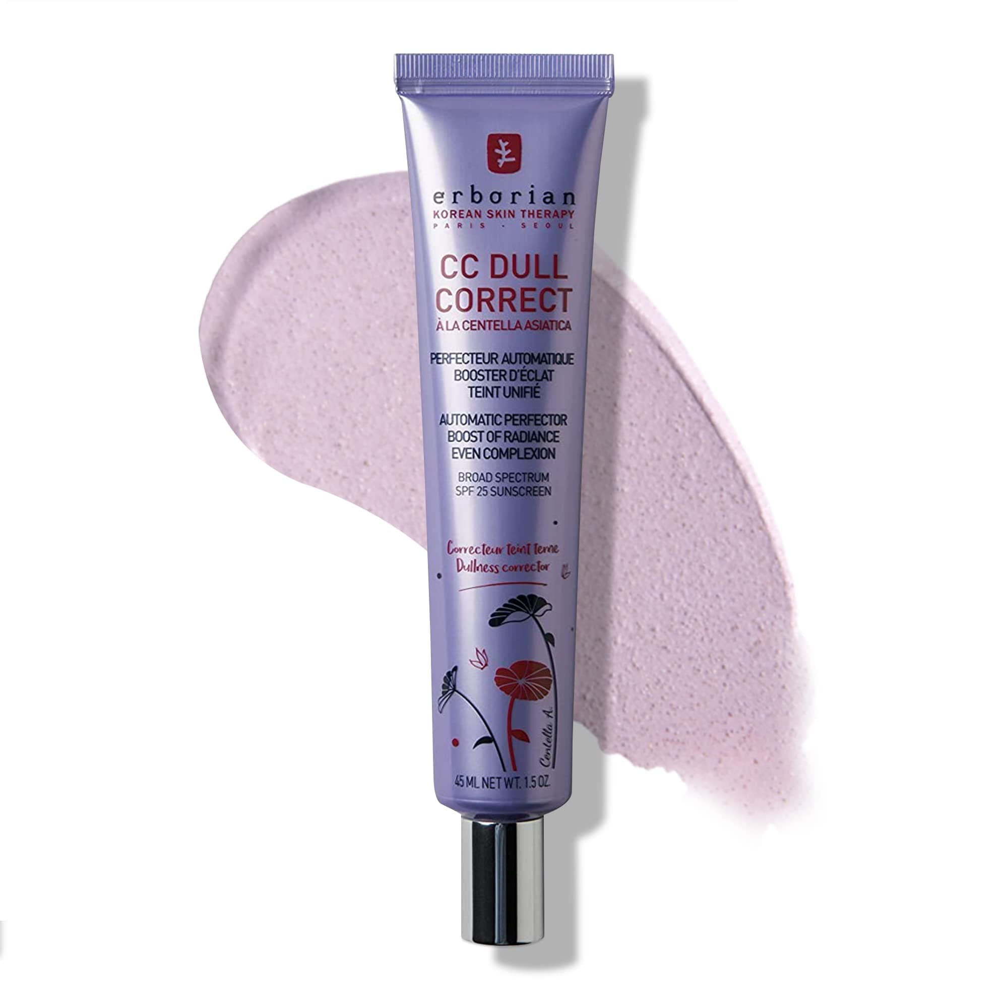 – Erborian CC Dull Correct with Centella Asiatica - Korean Skincare and Makeup Cream - Primer & Blur for Radiance Boosting and Soothing Effects, Even Complexion, SPF 25 - All Skin Type