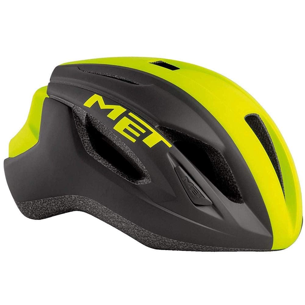 MET Strale Helmet Black/Safety Yellow Panel 2020 Bicycle Helmet