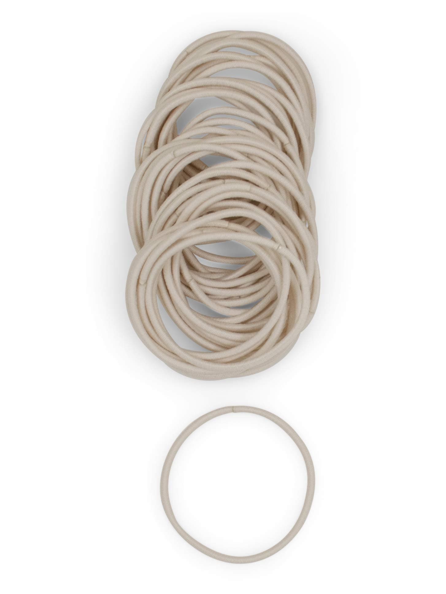 Heliums Thin Hair Elastics - Light Blonde - 2mm Ties for Thin Hair, 1.75 Inch, Medium Hold No Damage Ponytail Holders - 40 Count
