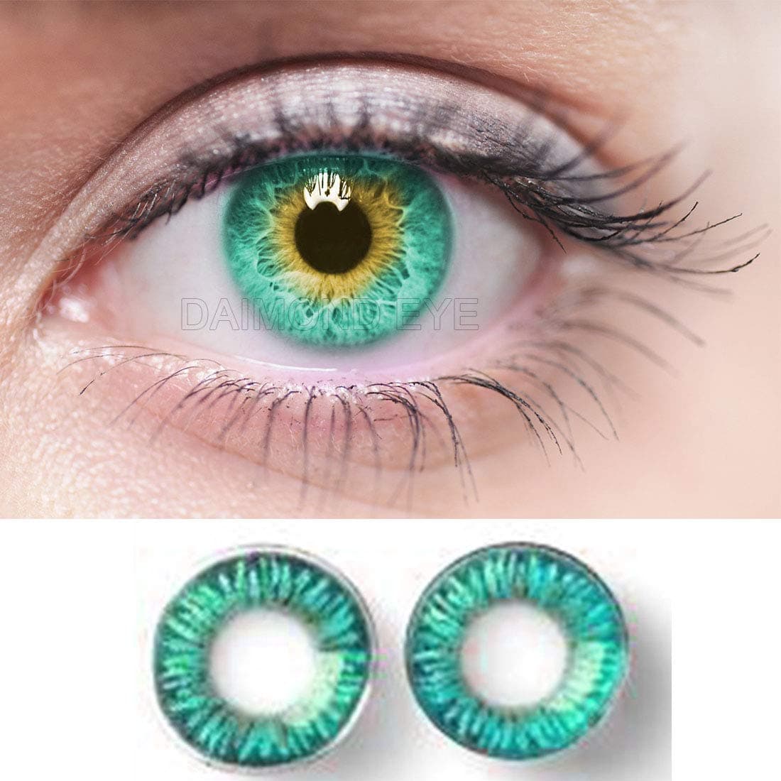 Turquoise Monthly Color Contact Lens (Zero Power, Turquoise)