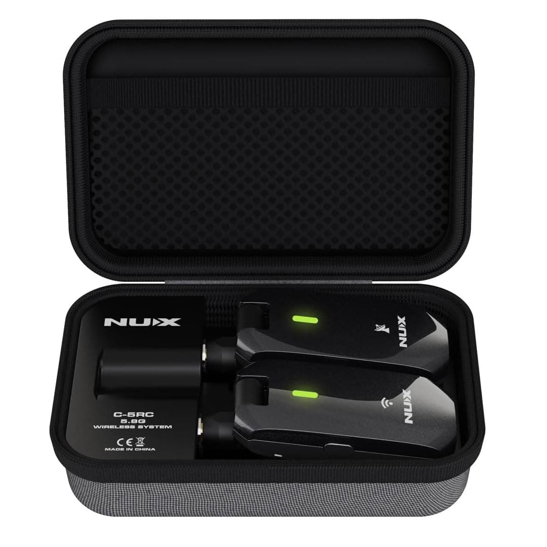 NUX C-5RC 5.8GHz Wireless Guitar System, Active or Passive Pickup, Charging Case Included, UHF Transmitter Receiver, Low Interference, Auto Match