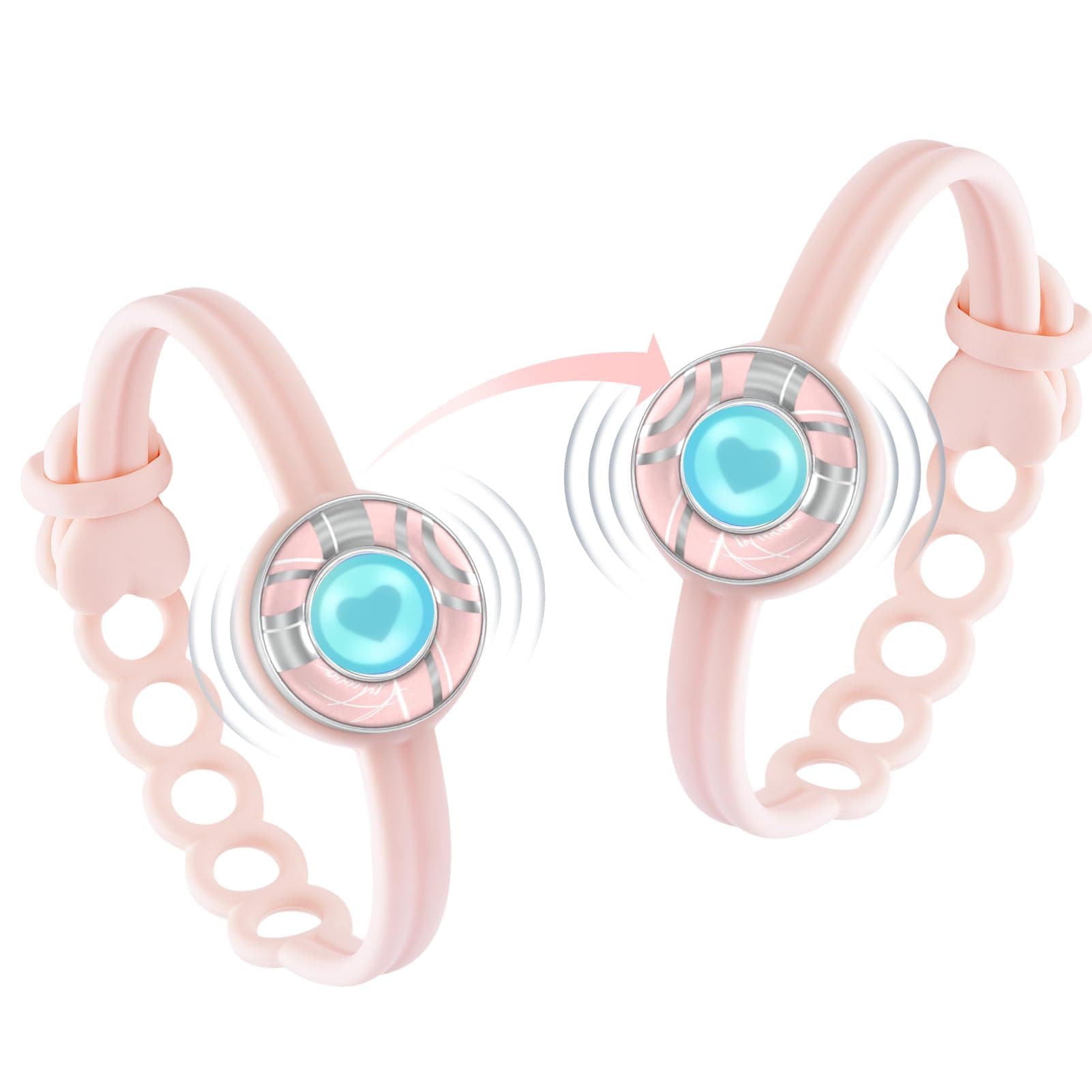 TOTWOO Candy Collection-Long Distance Touch Bracelets, Vibration & Light up for Love -Pair of Couples Bracelets Long Distance Relationship Gifts for Girlfriend Bluetooth Pairing Jewelry