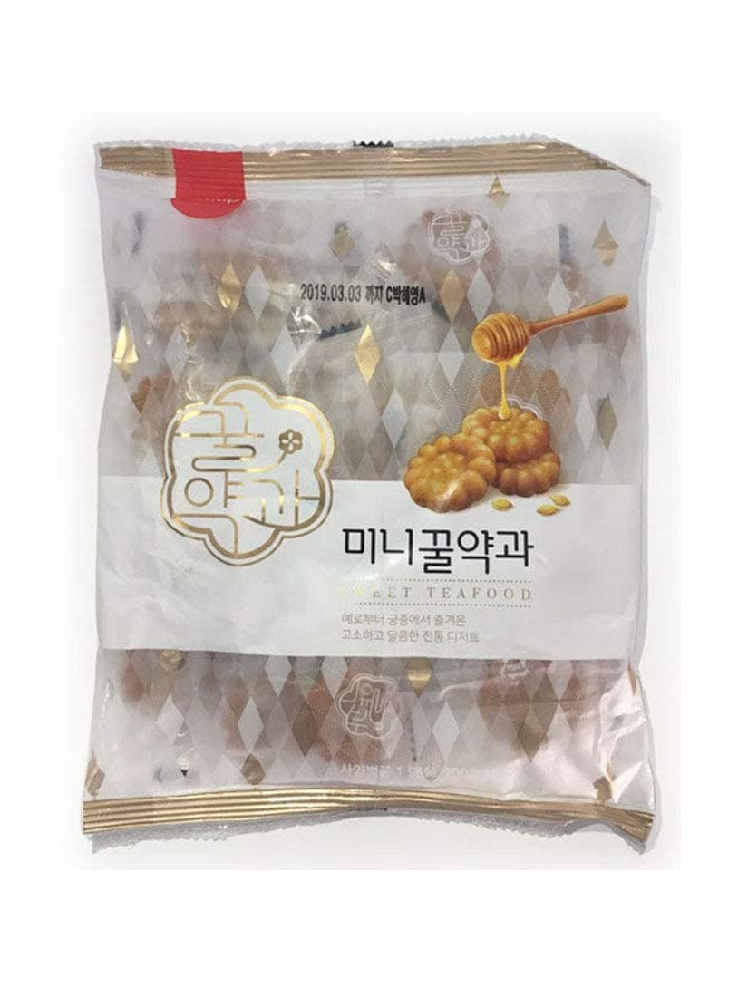 Samlip Korean Traditional Sweet Mini honey Yak Gwa Cookies 200 g x 3 Pack (total 600g)