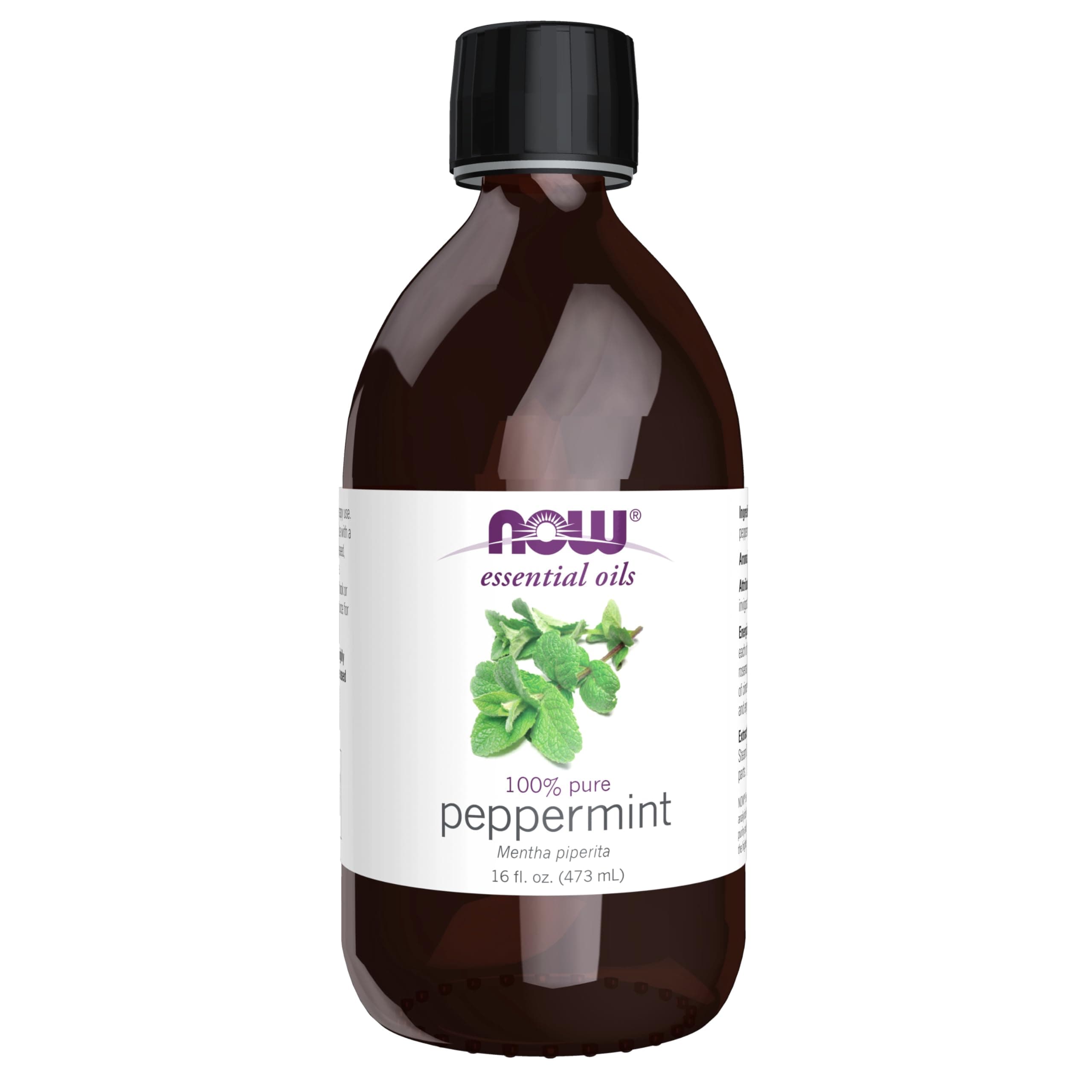 - NOW Essential Oils, Peppermint Oil, Invigorating Aromatherapy Scent, Steam Distilled, 100% Pure, Vegan, Child Resistant Cap, 16-Ounce