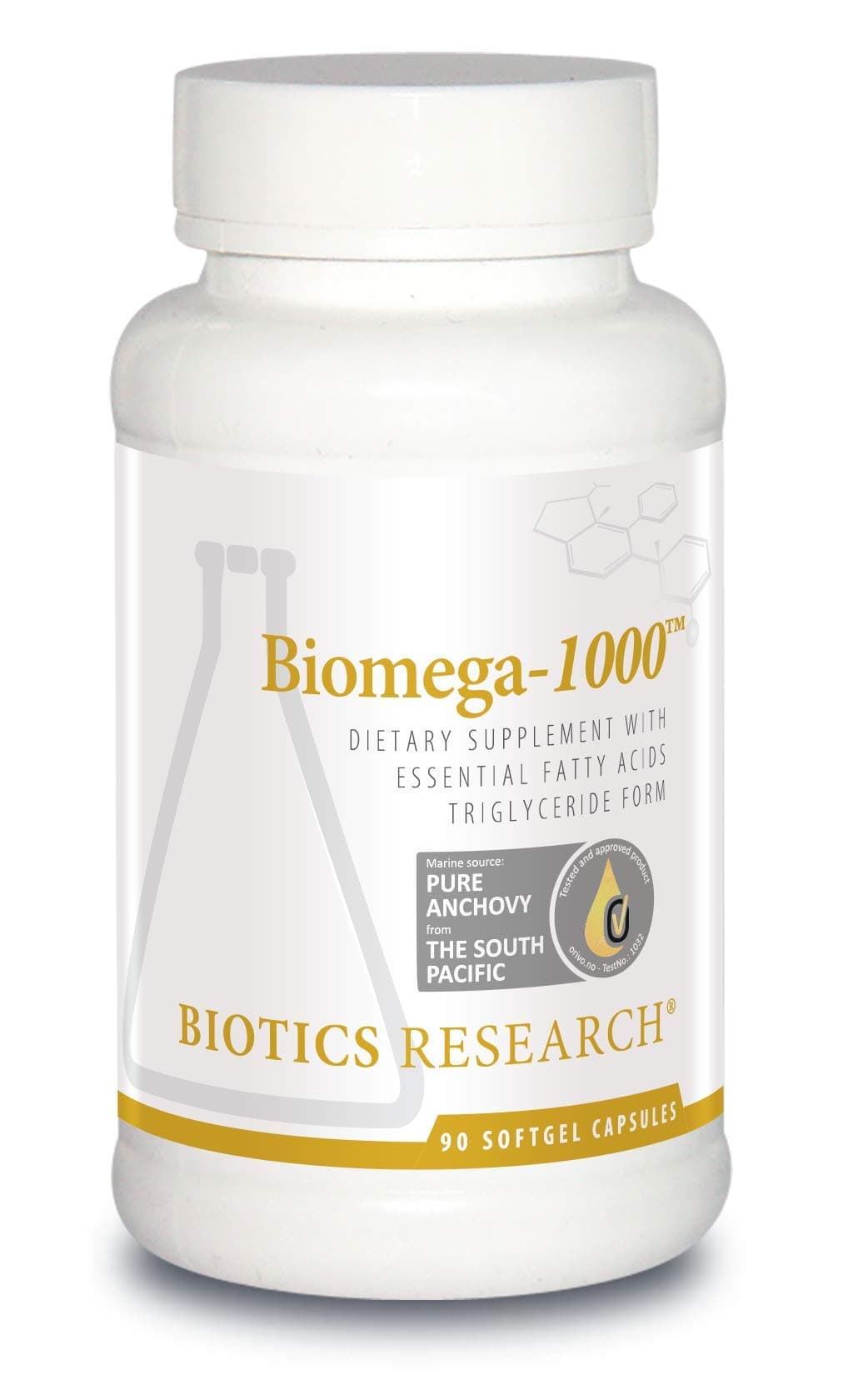 BIOTICS Research Biomega 1000 Omega 3 Fish Oil Supplement, Highly Concentrated Fish Oil with EPA/DHA, Omega 3 Fatty acids, Supports Immune, Cardiovascular 90 Softgels
