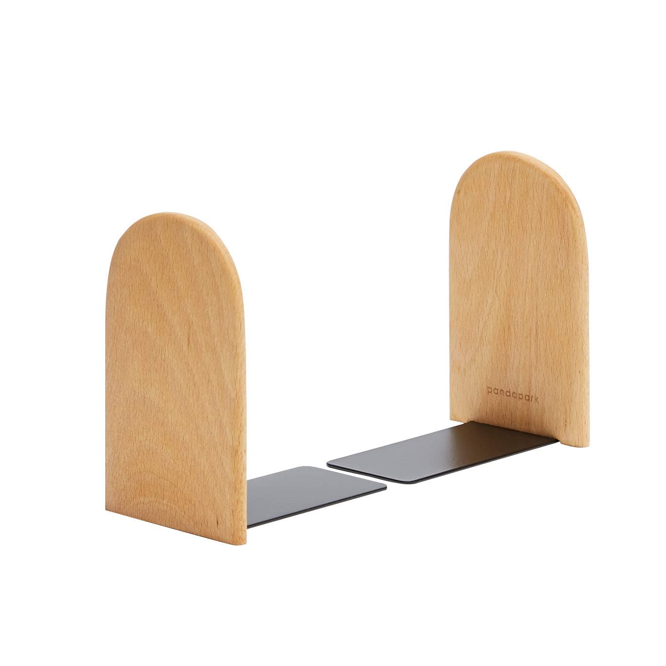 Pandapark Wood Bookends,Non-Skid Bookend for Shelves,Heavy Duty Bookends,Book Stand for Books/CDs,1 Pair
