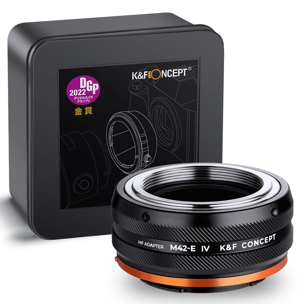 K&F CONCEPT IV PRO M42 to Sony NEX E-Mount Lens Mount Adapter, Compatible with Sony Alpha NEX-7 NEX-6 NEX-5N NEX-5 NEX-C3 NEX-3 Camera with Matting Varnish Design