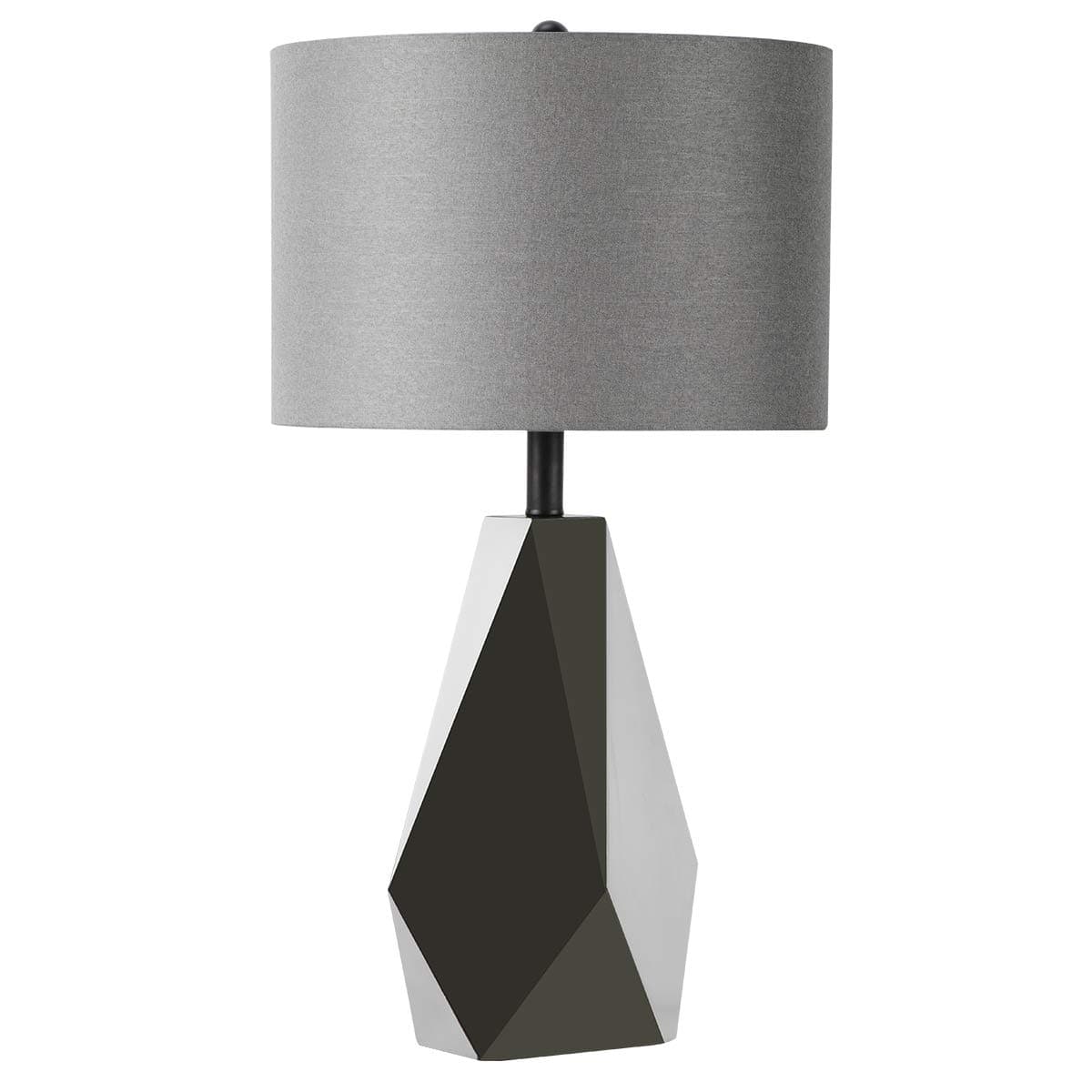 Oneach Modern Table Lamp for Living Room Bedside Desk Lamp Metal Nightstand Lamp for Bedroom Study Office Silver Black