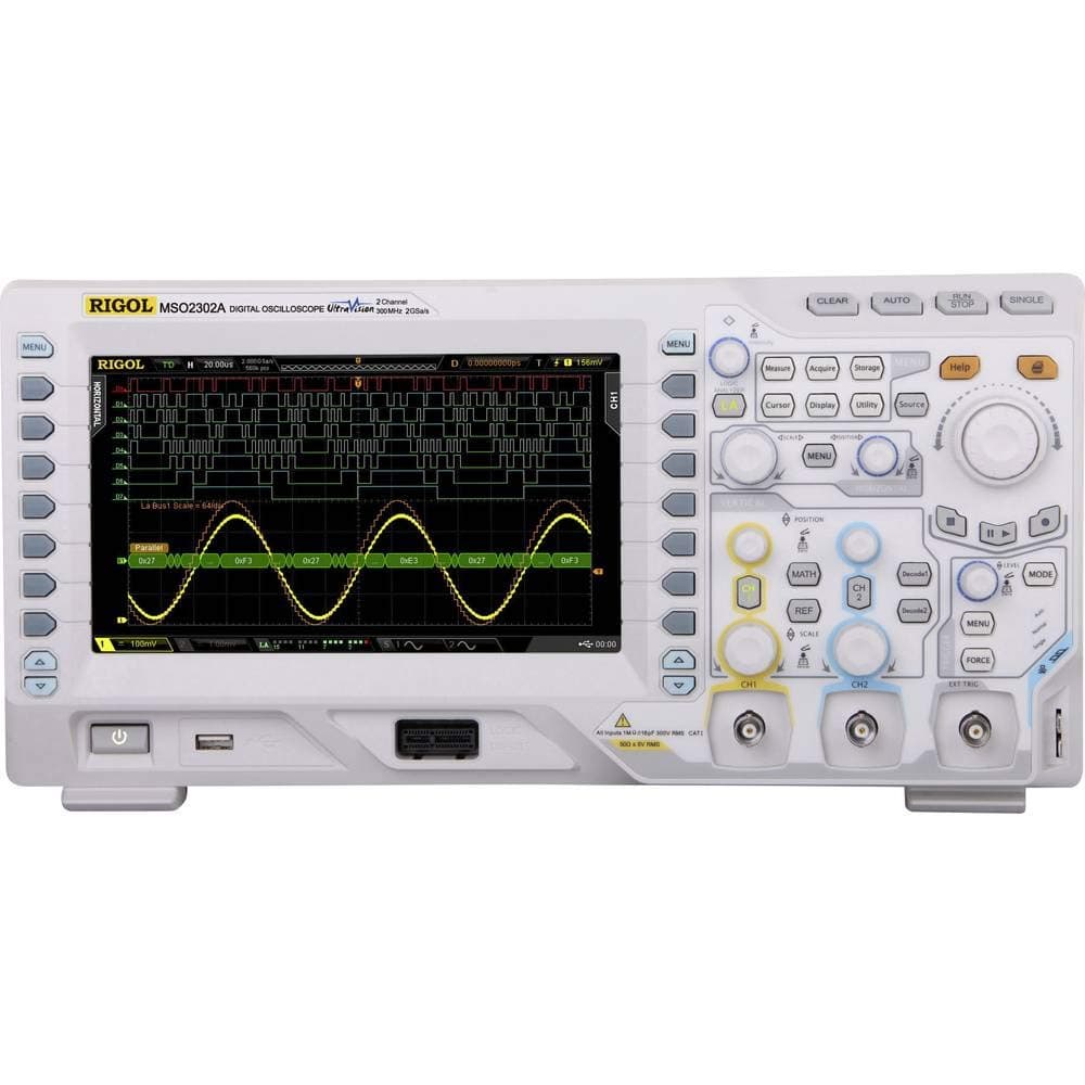 Rigol MSO2202A-S Digital Oscilloscope 200 MHz 1 Gbps 7 Mpts 8 Bits 18 Channels