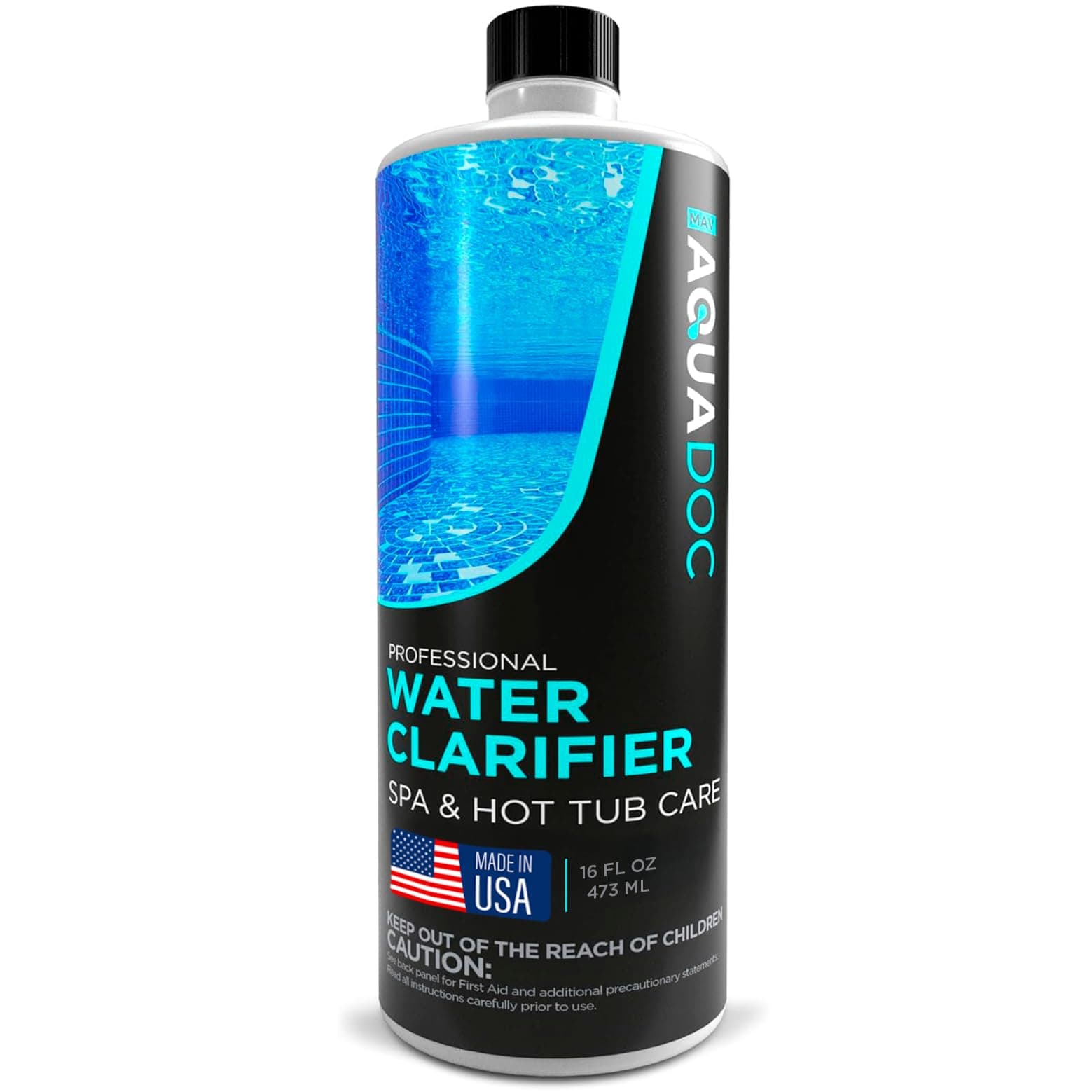 Spa Clarifier & Hot Tub Clarifier for Fast Acting Cloudy Water Treatment, The Spa Clarifier Hot Tub Owners Love, Use Our Hot Tub Water Clarifier to Keep Your Spa Clear & Balanced - MAV AquaDoc 16oz