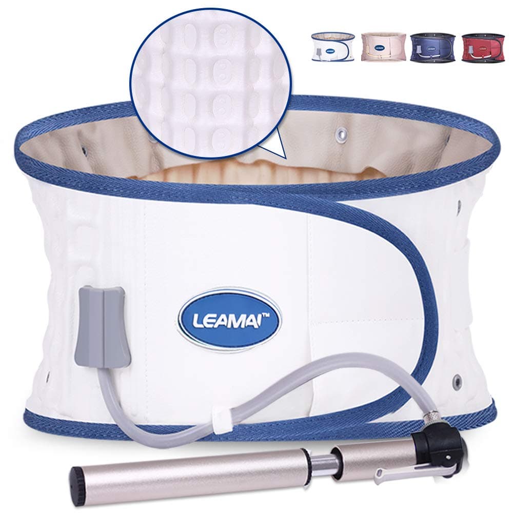 Decompression Back Belt Back Brace Back Pain Lower Lumbar Support Four Colors for Men&Women.(Y01 S(25"-36") White)