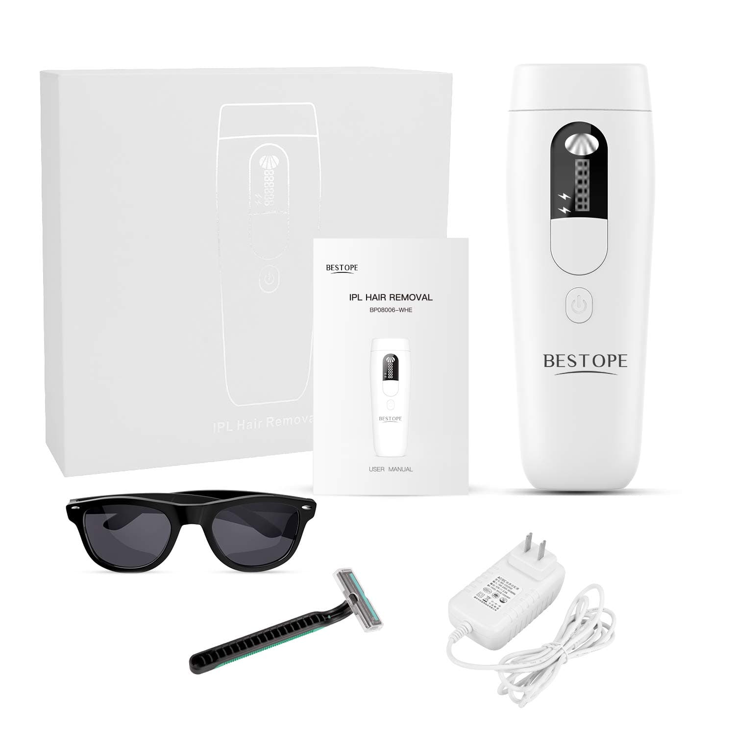 IPL Hair Removal Device with 500000 Flashes, Permanent for Body, Face, Underarms and Bikini Line