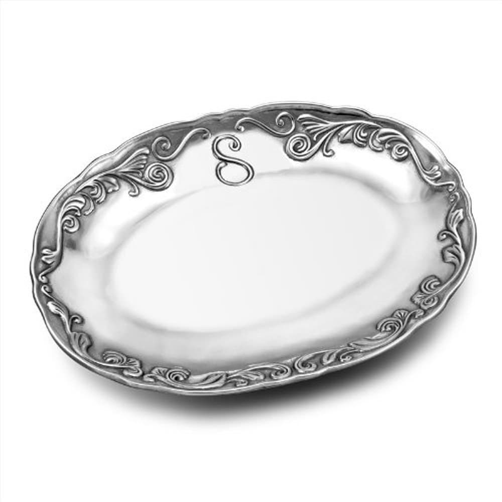Wilton Armetale Monogram S Oval Tray