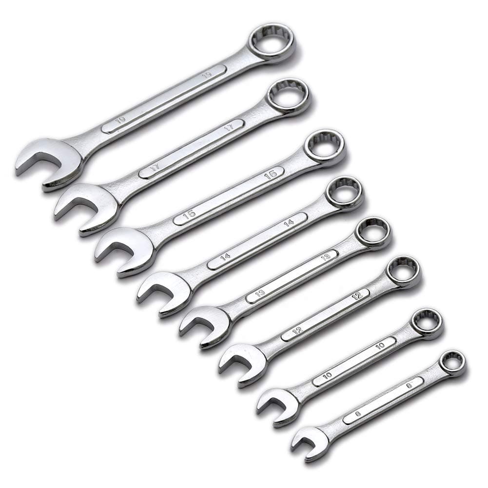 J01015 Metric Standard 12 Point Combination Wrench Set,8-Piece