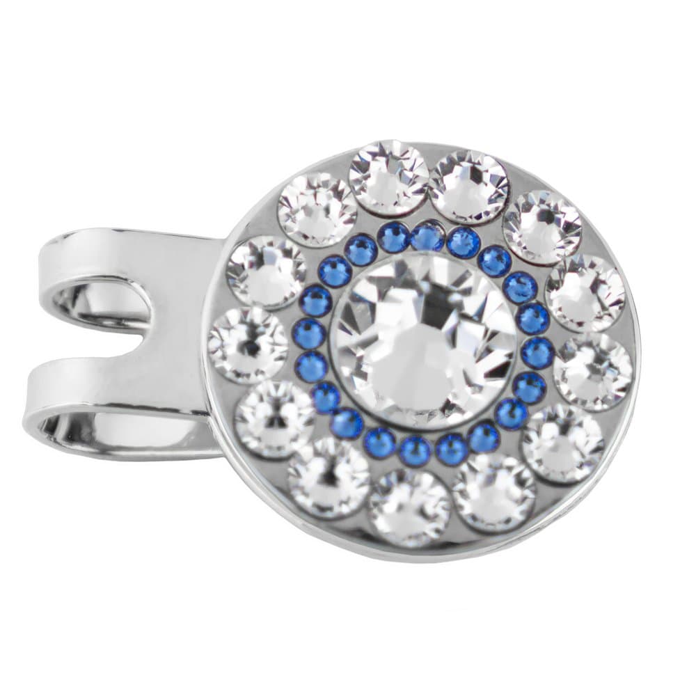 Stunning Crystal Golf Ball Markers with Magnetic Hat Clip - Premium Golf Gifts for Women (Spyglass Hill Blue)