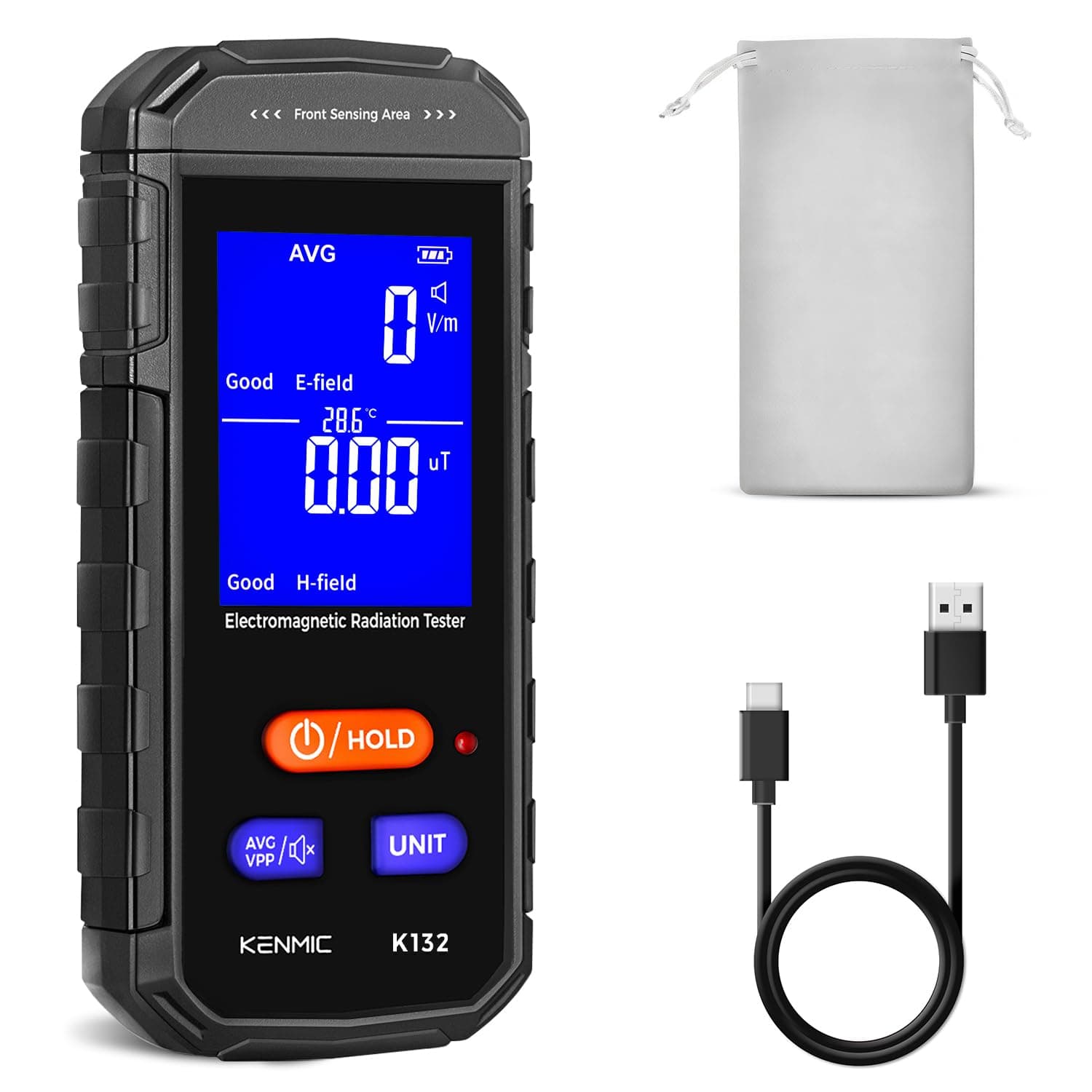 EMF Meter - Rechargeable Handheld Electromagnetic Field Detector with Digital LCD - Ideal for Home, Office, Outdoors, and Ghost Hunting
