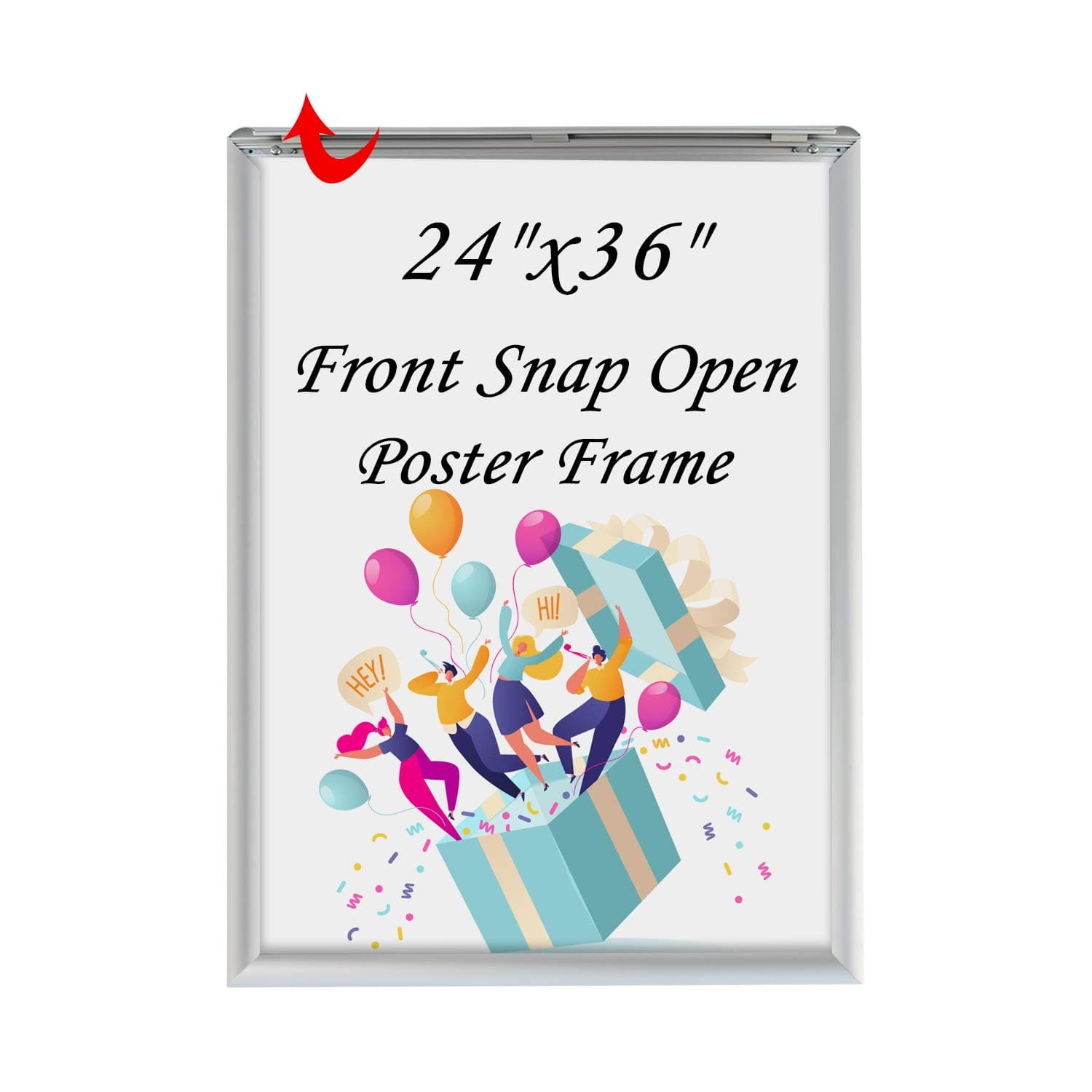 T-SIGN 24 x 36 Inches Picture Frame - 24x36 Poster Frame Wall Mounting Document Certificate Frames - Aluminum with 1 PVC Transparent Protective Film, 1 inch Profile Silver Wall Mounted Display