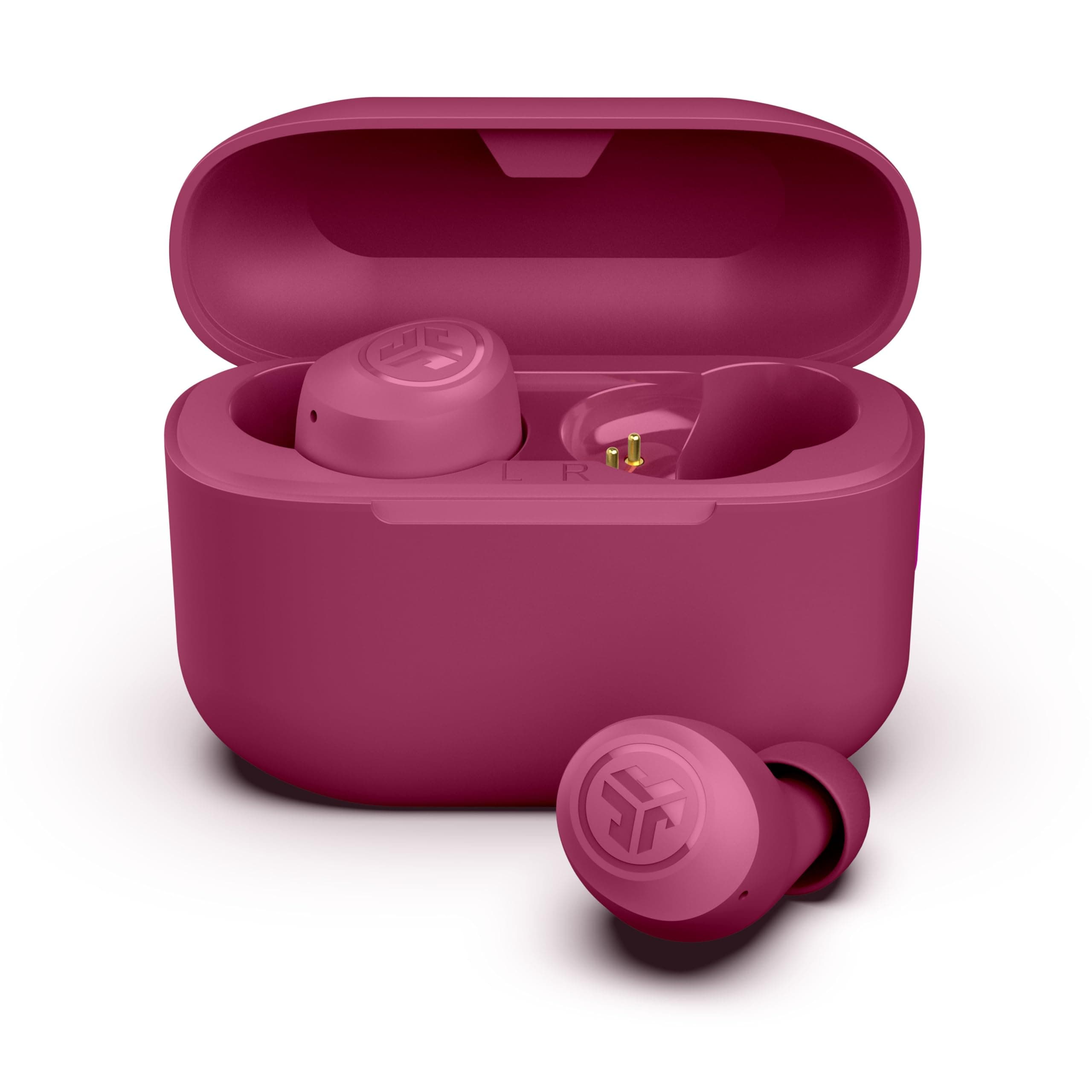 Go Air Pop+ True Wireless Earbuds, in Ear Headphones, Bluetooth Earphones, 35H Playtime Ear Buds, Bluetooth Earbuds with Microphone, USB-C Charging Case, Dual Connect, EQ3 Sound, Dark Pink