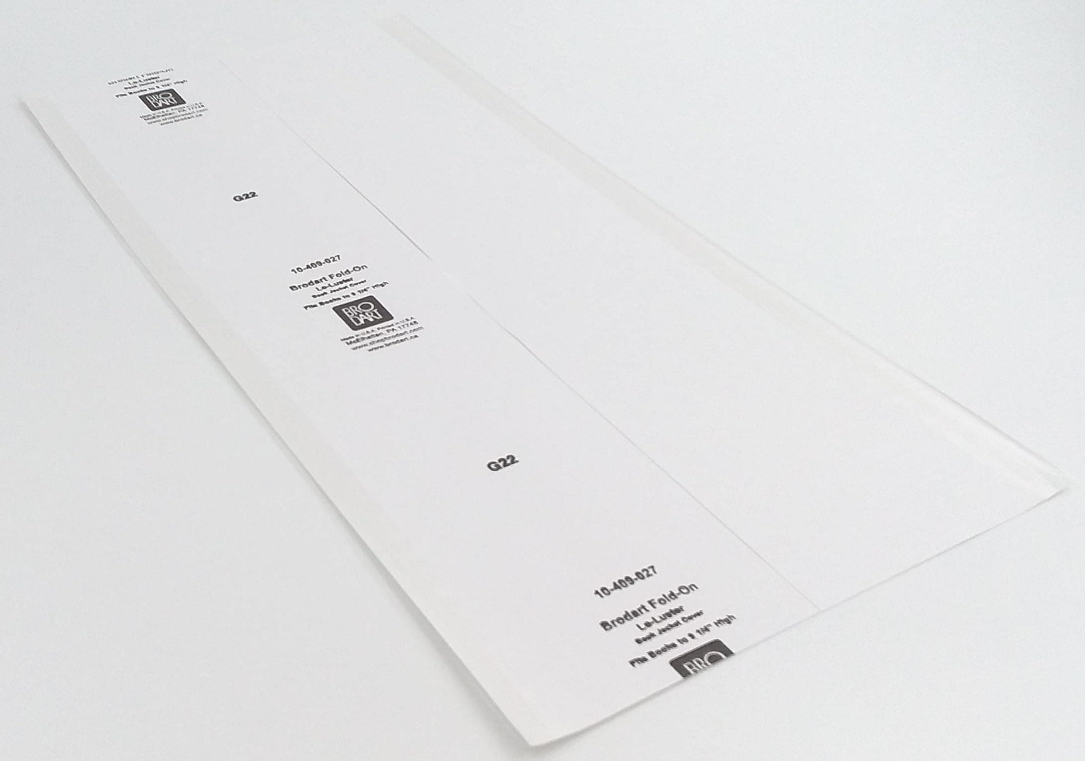 10 Pack 9 1/2" x 20" Genuine Brodart Book Jacket Covers - Fold-On, Center-Loading