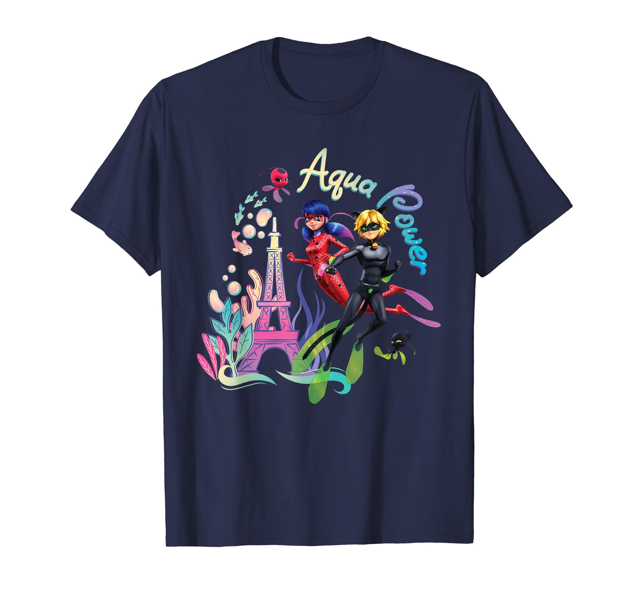 Miraculous Ladybug and Cat Noir Summer Aqua Power Underwater T-Shirt