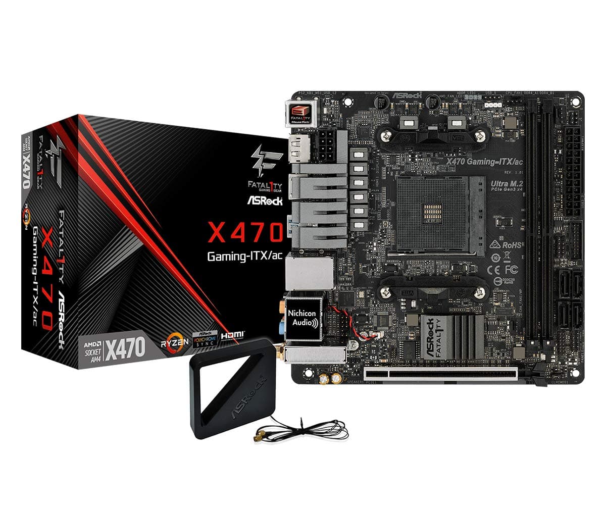 ASROCK AMD X470 Chip Set Mini – ITX Motherboard Fatal1ty X470 Gaming – ITX/AC