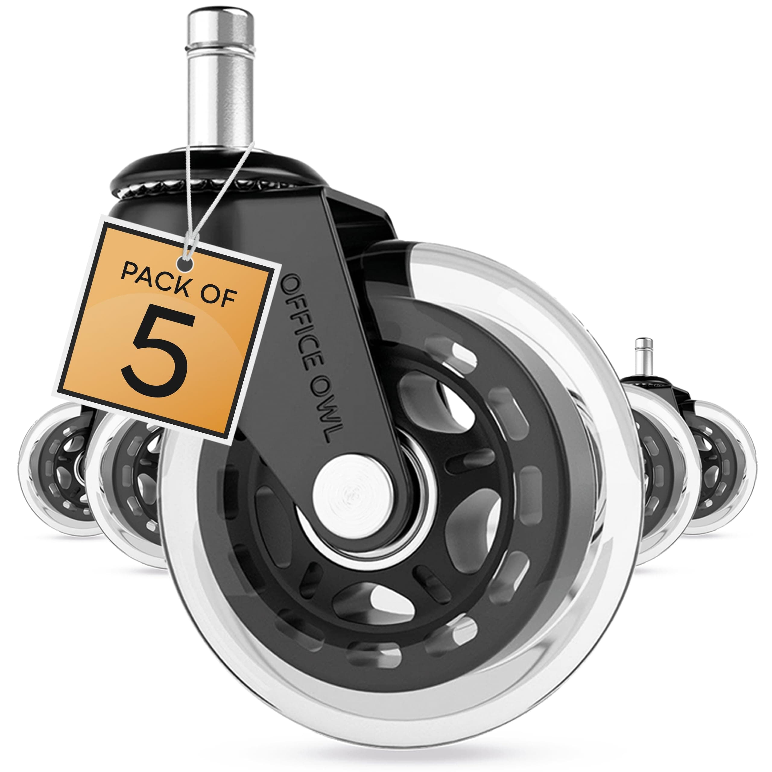Desk Chair Wheels – Rollerblade Caster for Universal Chair Wheel Replacement – Set of 5 Strong Chair Casters - Supports up to 650lbs