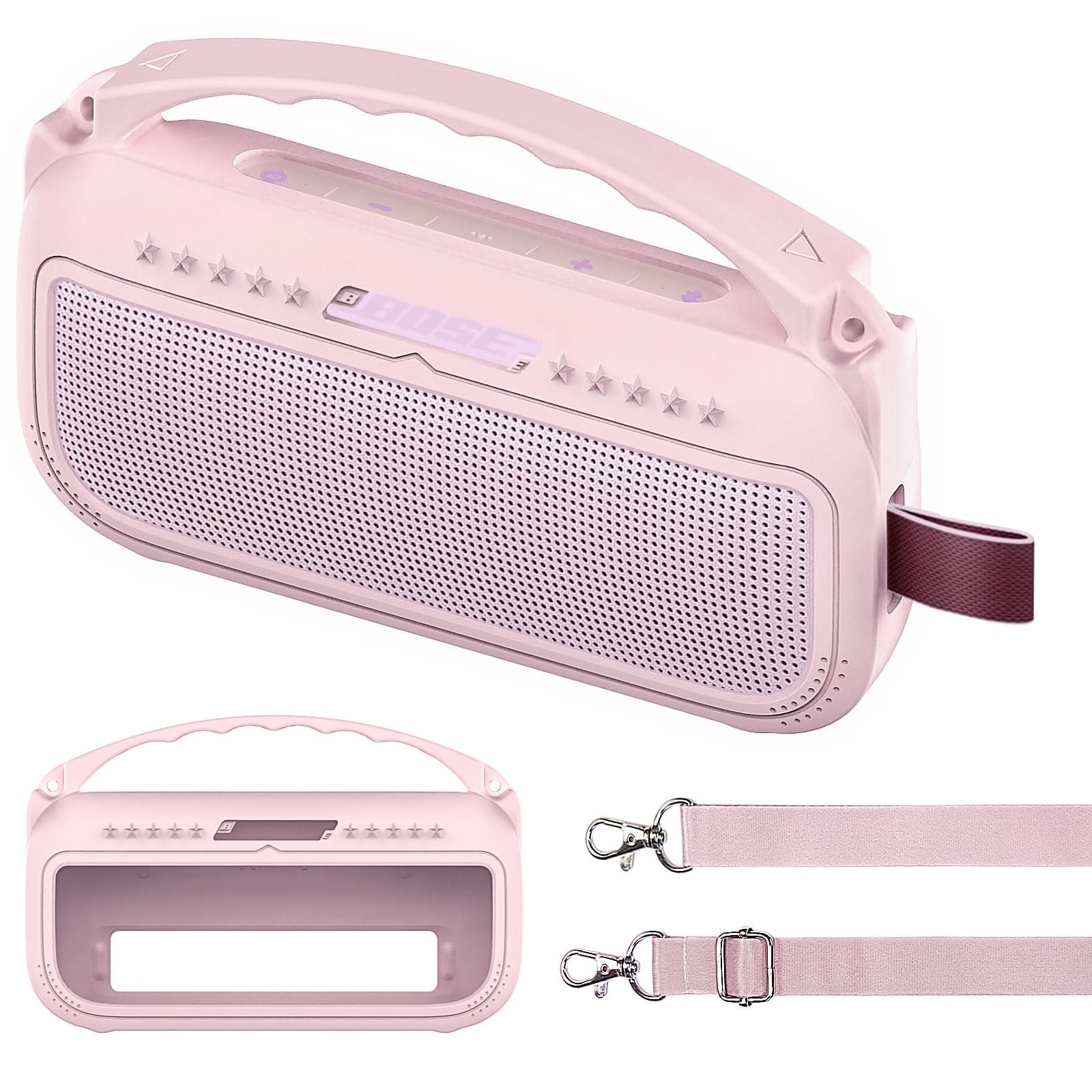 Silicone Cover Case for Bose SoundLink Flex Portable Bluetooth Speaker 2nd Gen, Protective Holder Accessories (Pink)