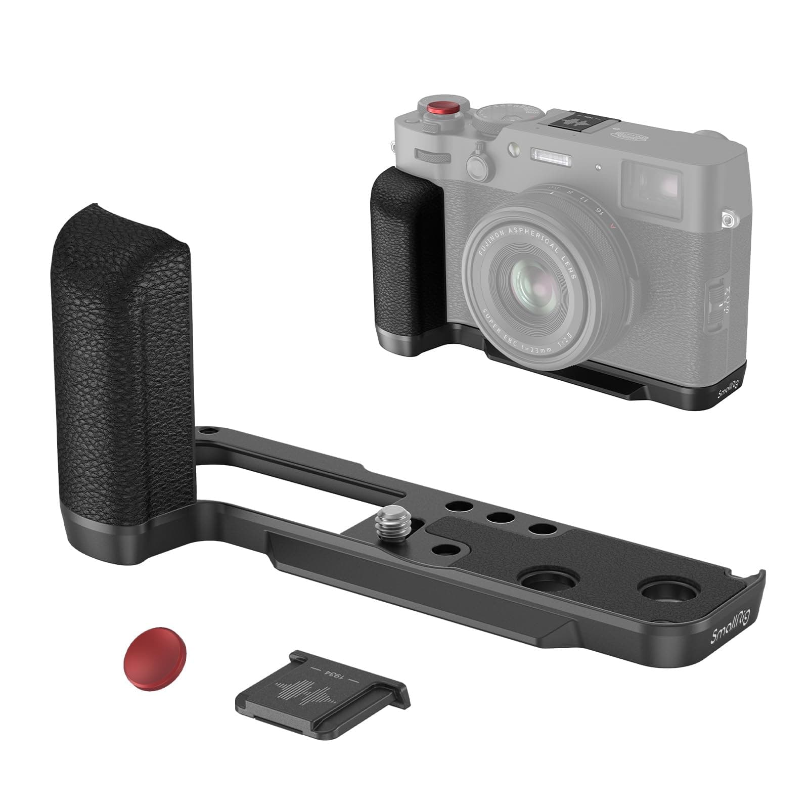 X100VI Handgrip L-Shape Grip for FUJIFILM X100VI and X100V Cameras, Built-in Quick Release Plate for Arca, Lightweight Silicone Side Handle, with Shutter Button and Hot Shoe Cover - 4556B