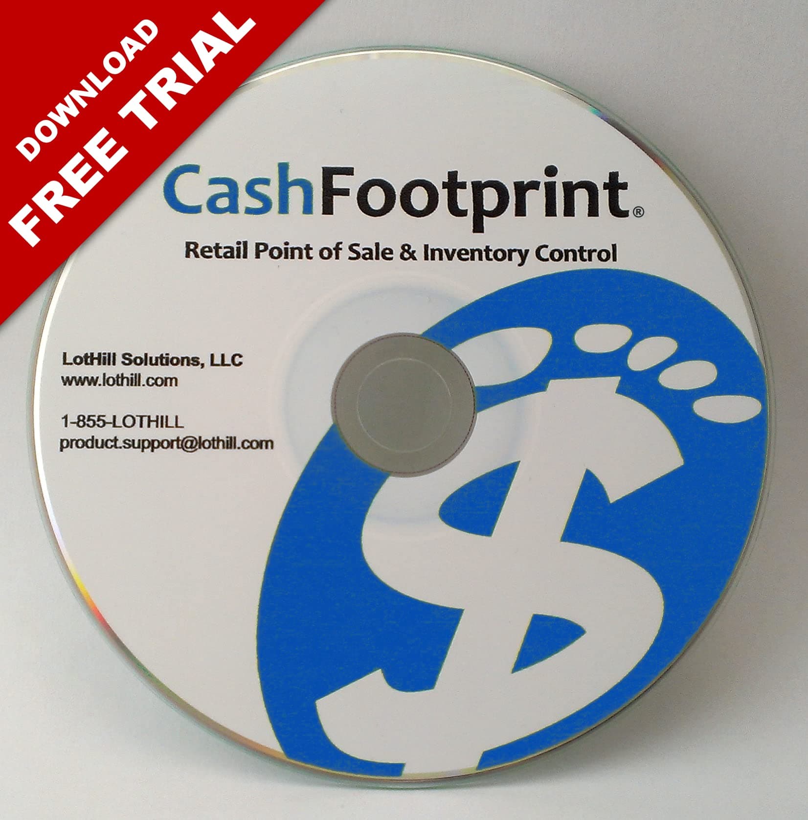 POS Software and Inventory Control, No Monthly Fees, Free Support & Updates - CashFootprint Retail Point of Sale Software by LotHill Solutions - Standard Edition