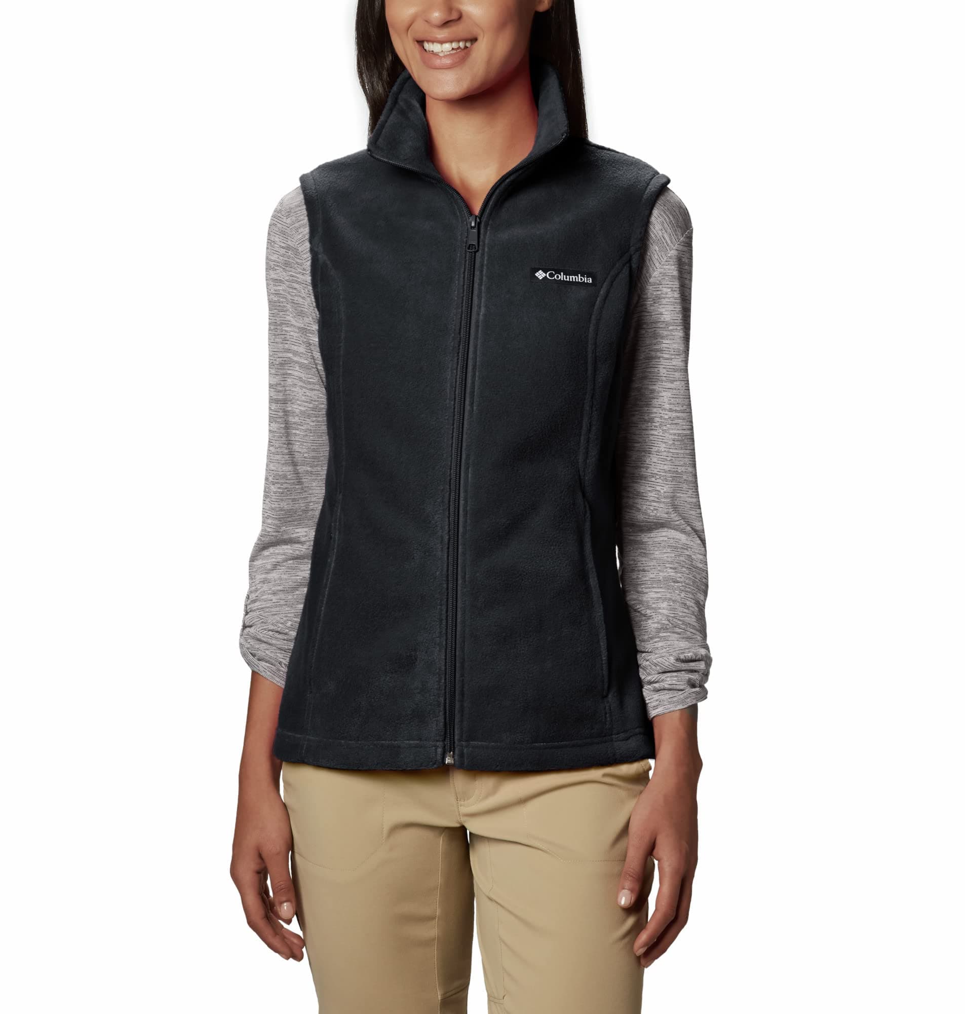 Women's Benton Springs Vest, Fleece Gilet Vest, Black, Large