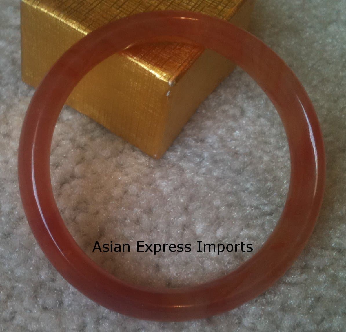 Flat Maroon Jade Bangle Bracelet - Small Size