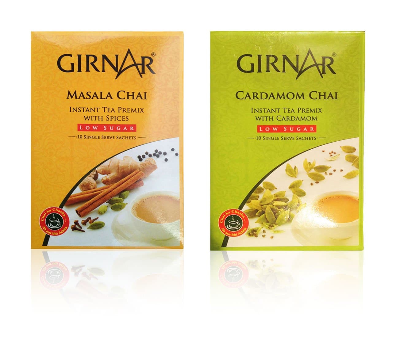 Instant Masala & Cardomom Tea (Low Sugar) - 80 Grams, 10 Sachets Each (Combo of 2)