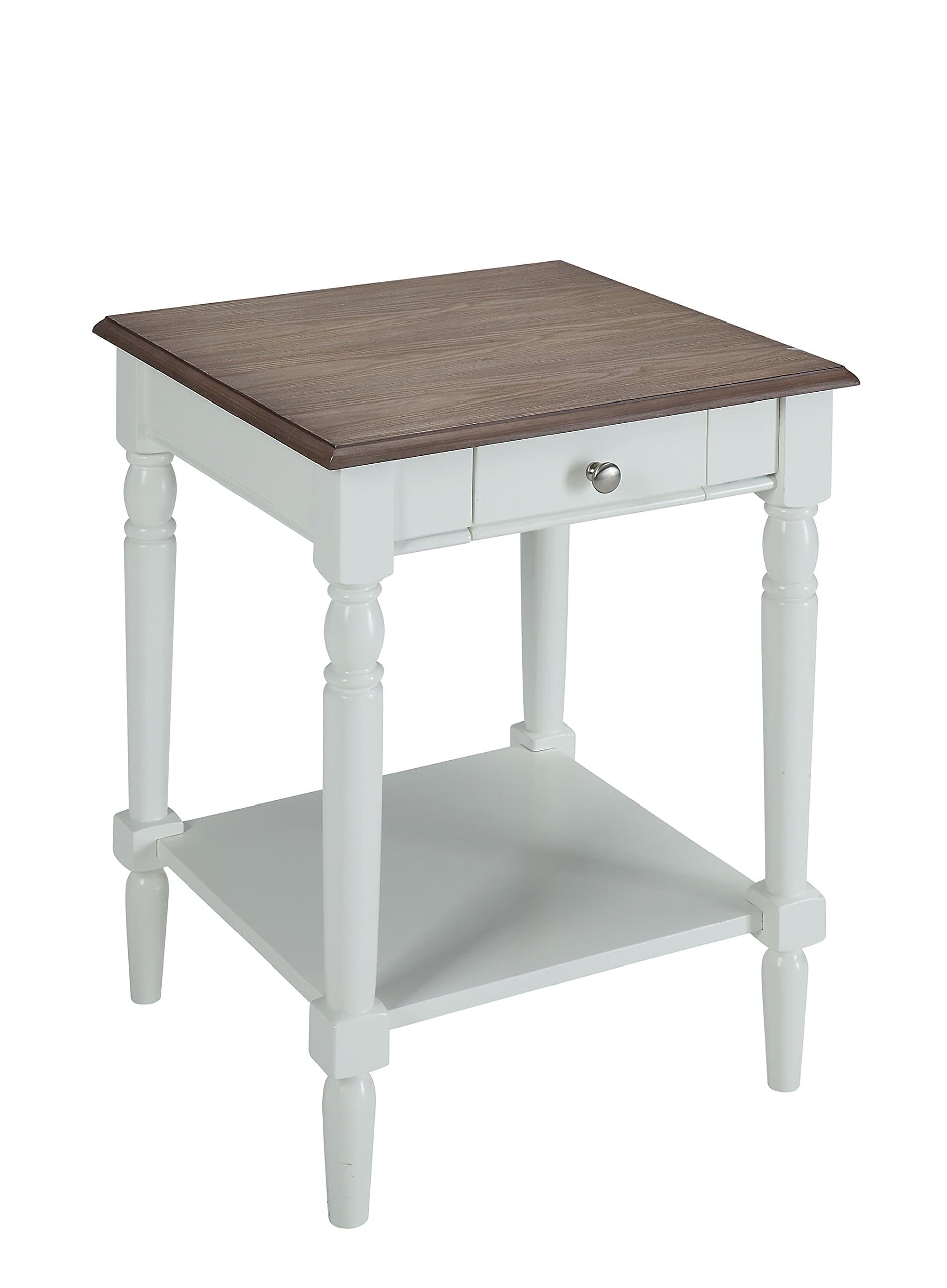 Convenience Concepts French Country 1 Drawer End Table with Shelf, Driftwood/...
