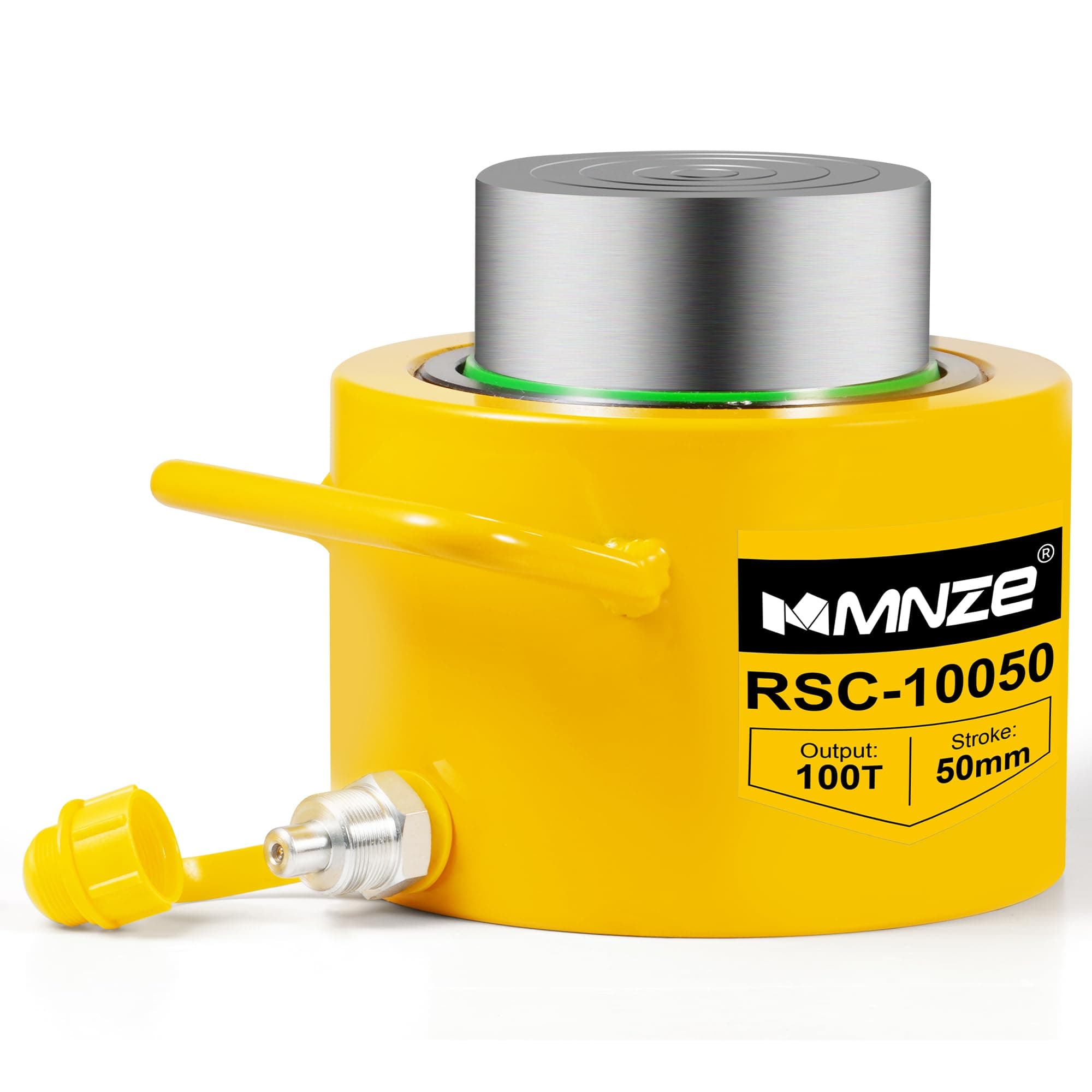 100T 50mm/2" Stroke Hydraulic Cylinder Jack Porta Power Ram Jack Single Acting Lifting Cylinder Retract Automatically for Machinery Ship Bridge Construction