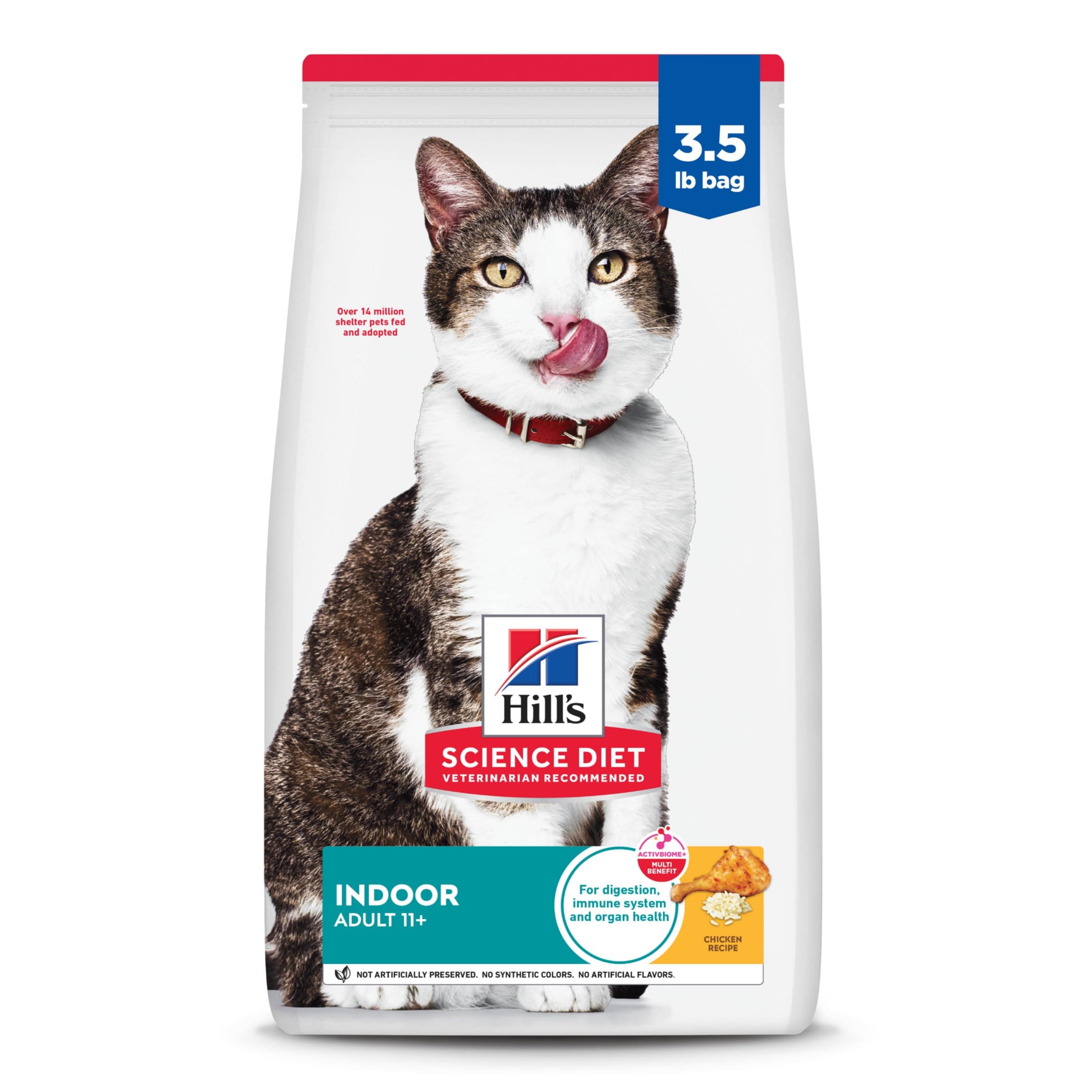 Hill's Science Diet Dry Cat Food, Adult 11+ for Senior Cats, Indoor, Chicken Recipe 3.5 lb 2529