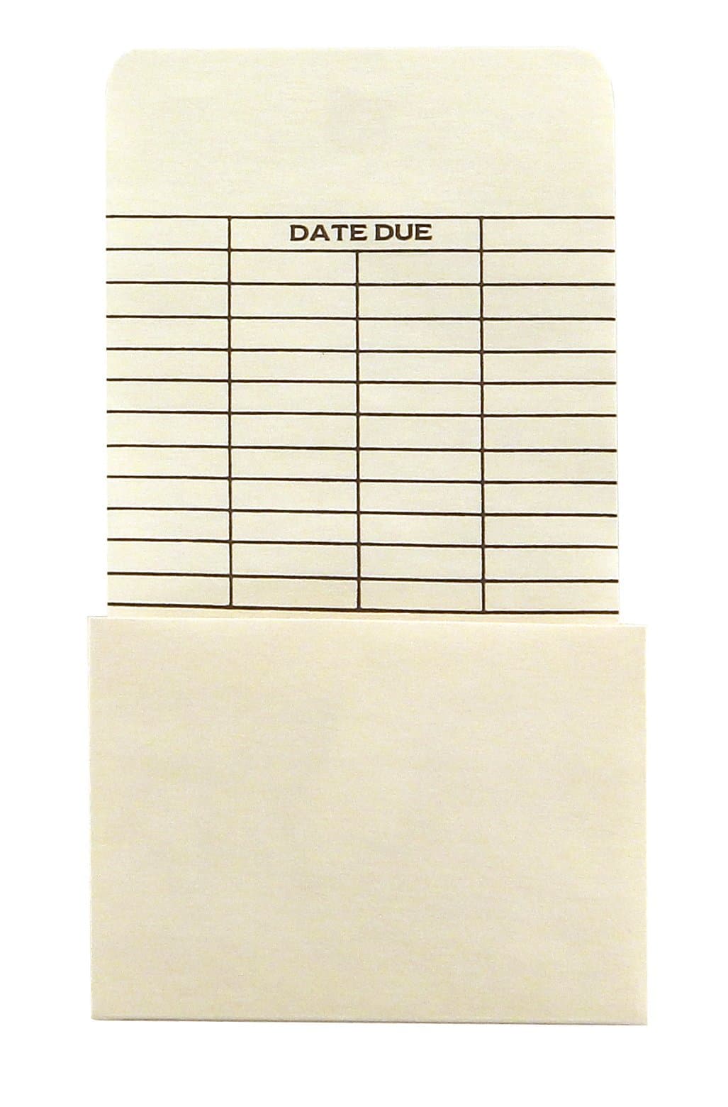 Hygloss Products Manila Library Pockets – Self-Adhesive Pocket Envelopes Made in the USA – High Back With Date 6.25 x 3.5 Inches, 50 Pack