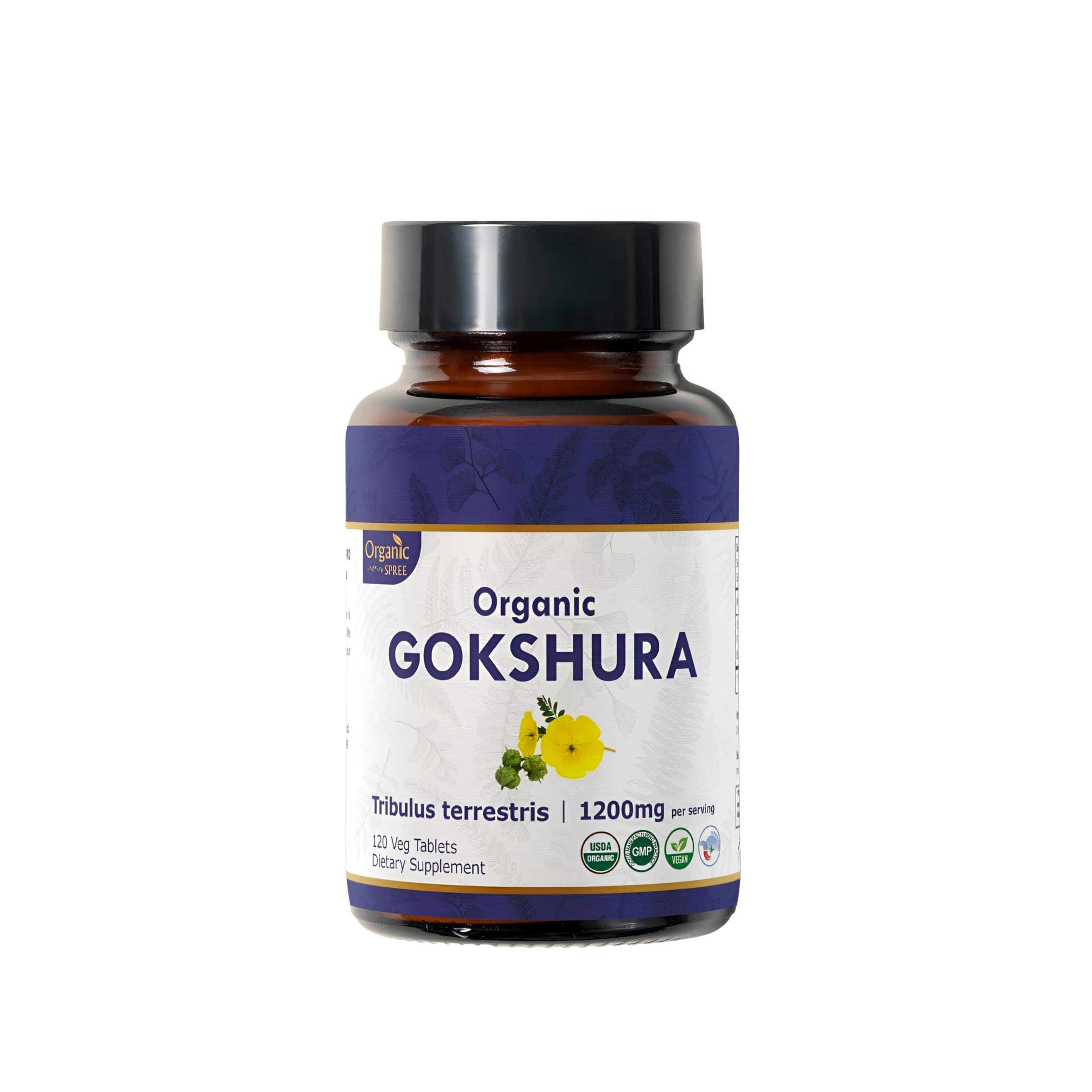 GOKSHURA 120 Tablets | Tribulus Terrestris (Gokshura) | USDA Organic Certified | Organic and Natural 120tab (1)