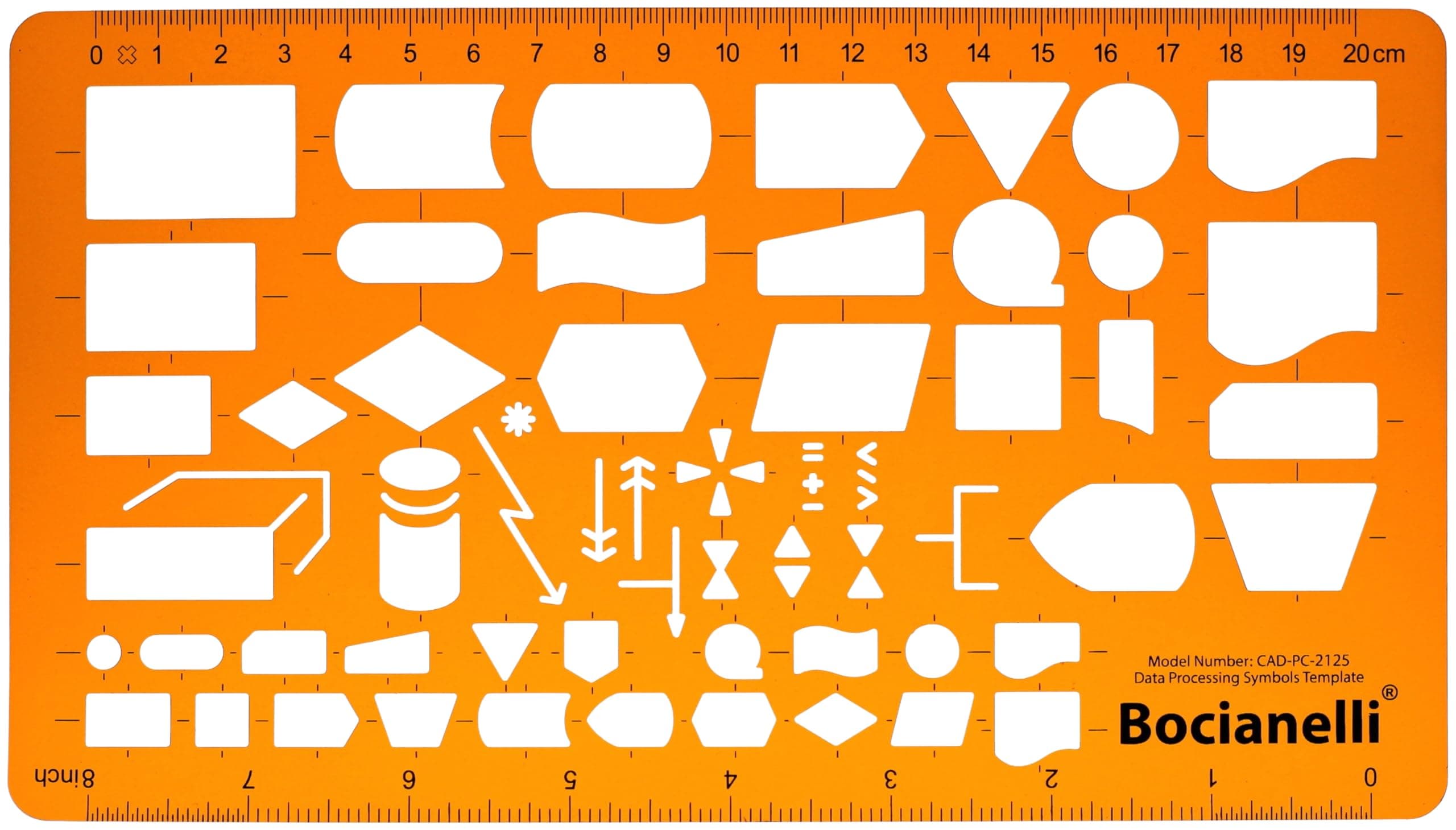 IT Data Flow Processing Flowchart Chart Symbols Drawing Drafting Template Stencil