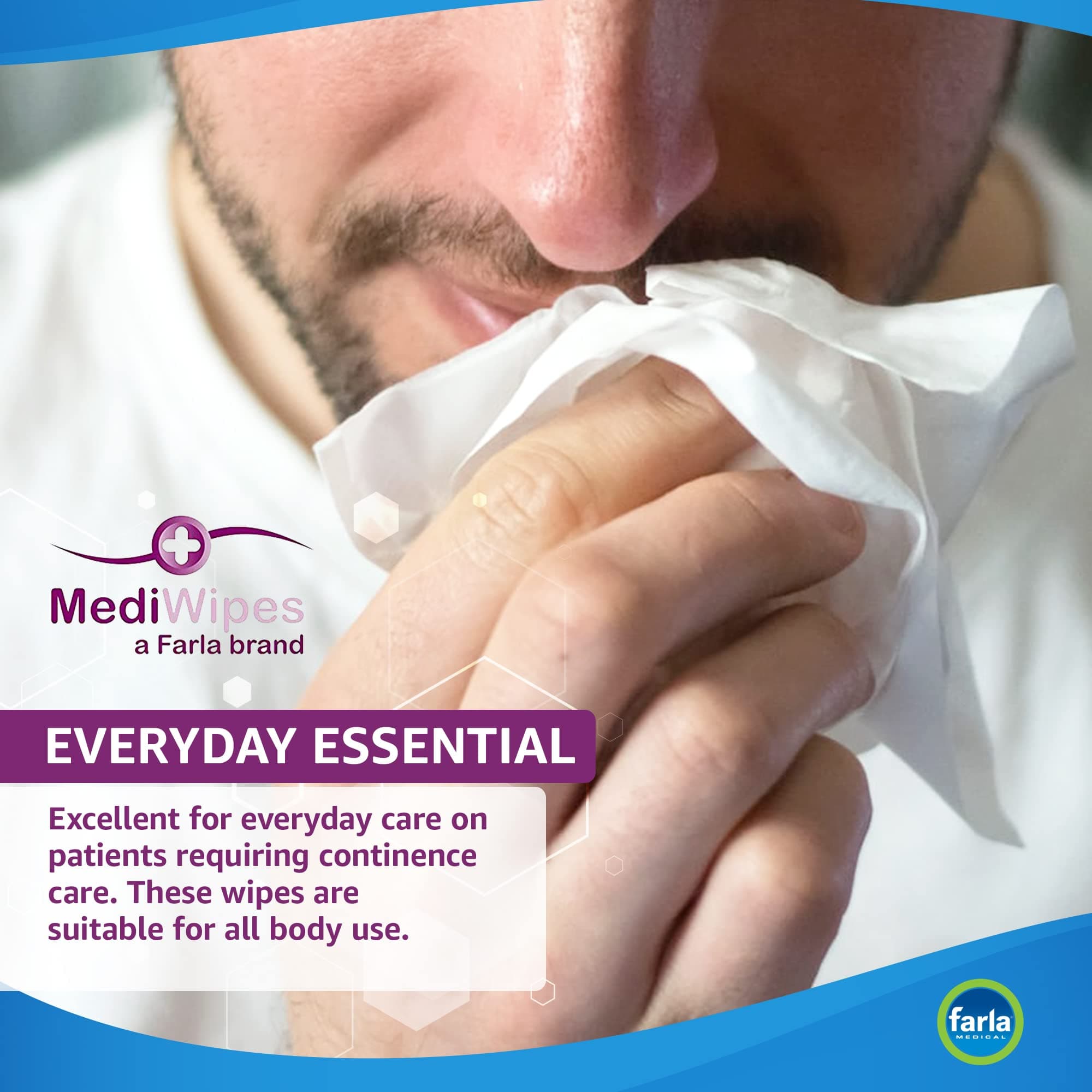 MediWipes Large Soft Dry Wipes, Pack of 100, Medical Velvet & Super Absorbent Wipes For Adults & Babies and Personal Care, Patient Care Homes Dry Wipes, Body Cleansing Wipes