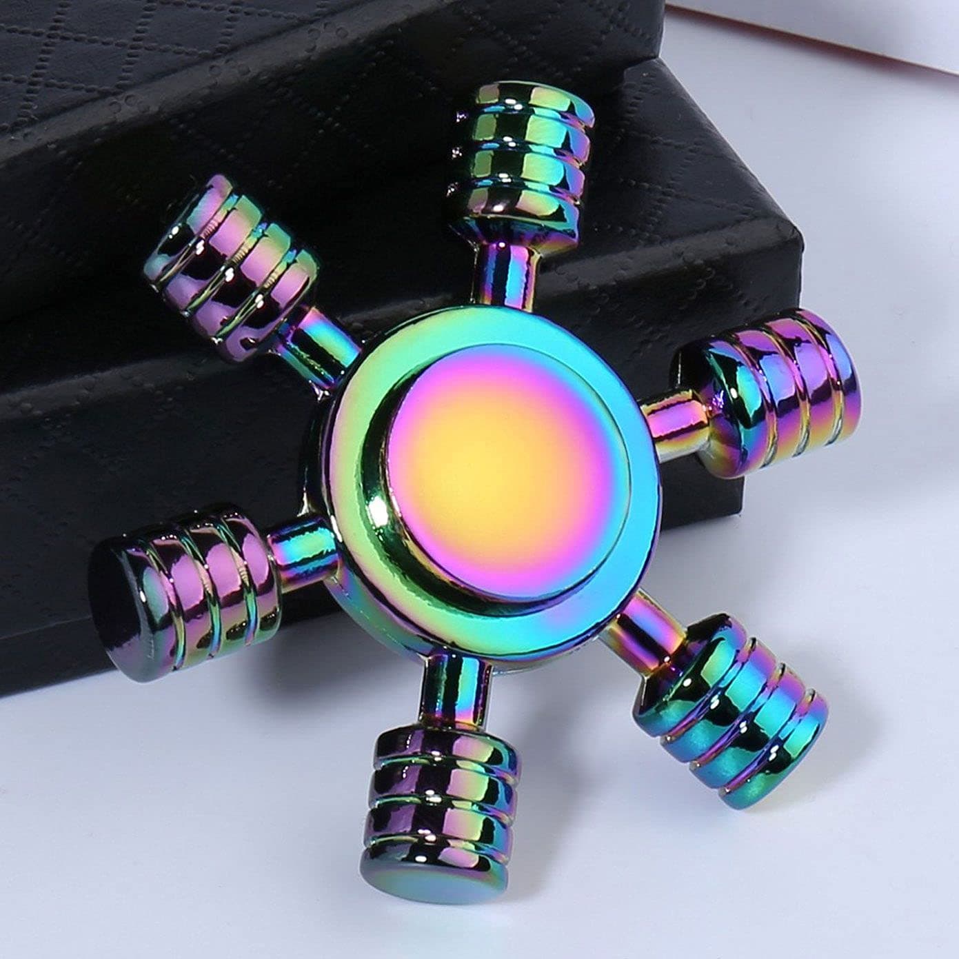 Rainbow Gyro Six Arms Finger Hand Spinner Fidget Long Time Rotation Hand Spinner EDC ADHD Stress Relief Toys Totem collectives