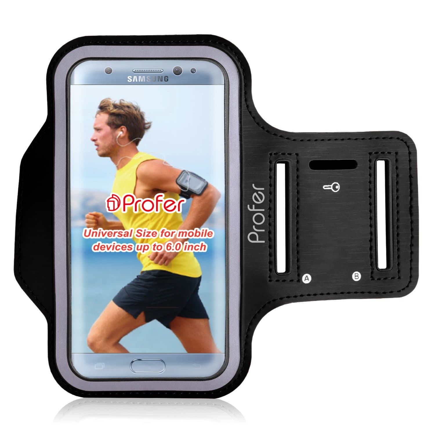 [Ultr ALANG] 5.5 Inch to 6 inch Bracelet Profer Fit Sport Armband (Longer with Adjustable Strap for Apple iPhone 6 6S/IPHONE 6 PLUS/Samsung 7 Plus S6 Edge Plus/Plus 2 3/samsung S7 Edge/LG G5/Sony Xperia/XZ/Huawei Mate 8 etc. (Ultra ALANG)