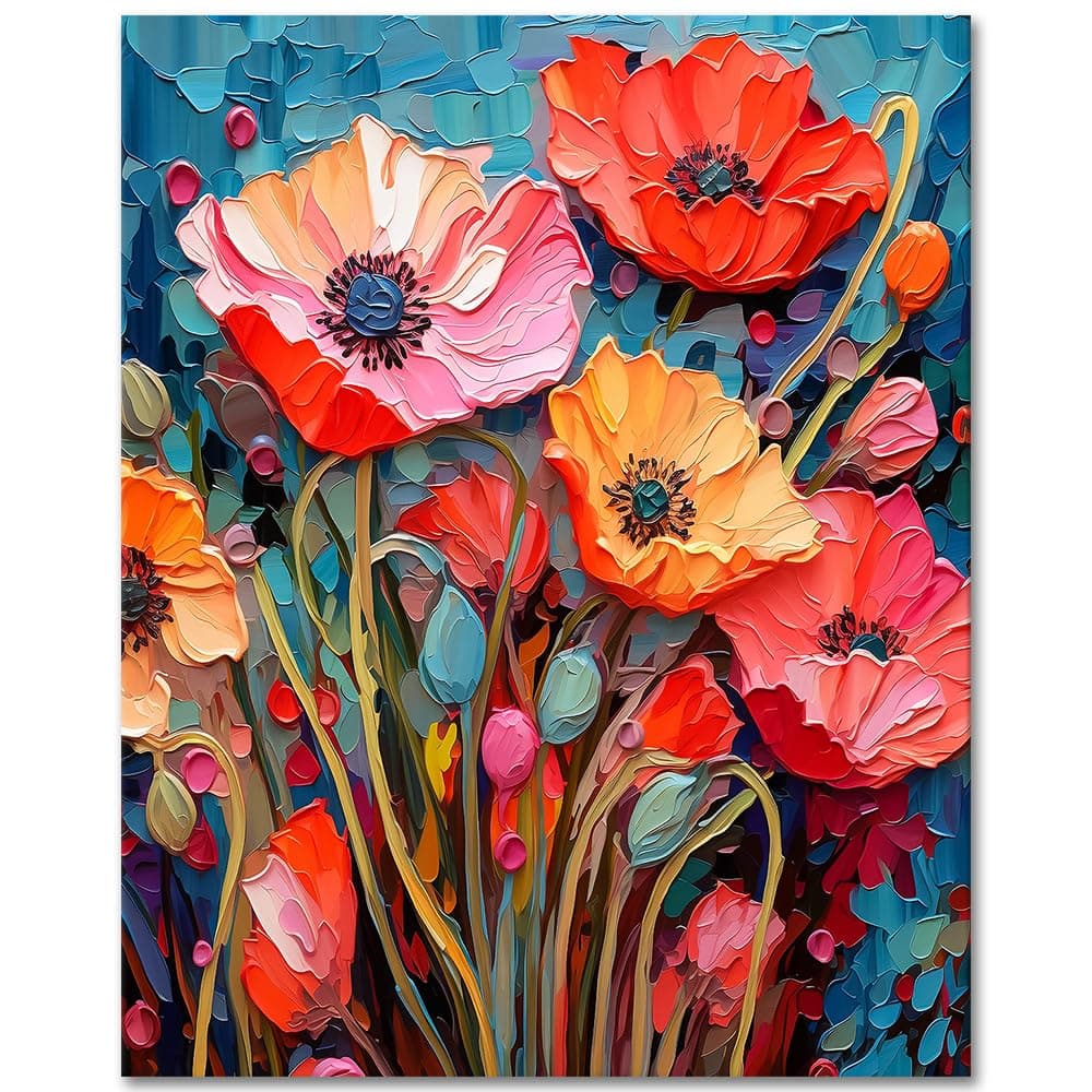 Paint by Numbers for Adults and Kids Modern Impressionism Flowers DIY Paint by Number Oil Paintings Arts and Crafts Paint by Numbers Kits Acrylic Painting 16 x 20 Inch